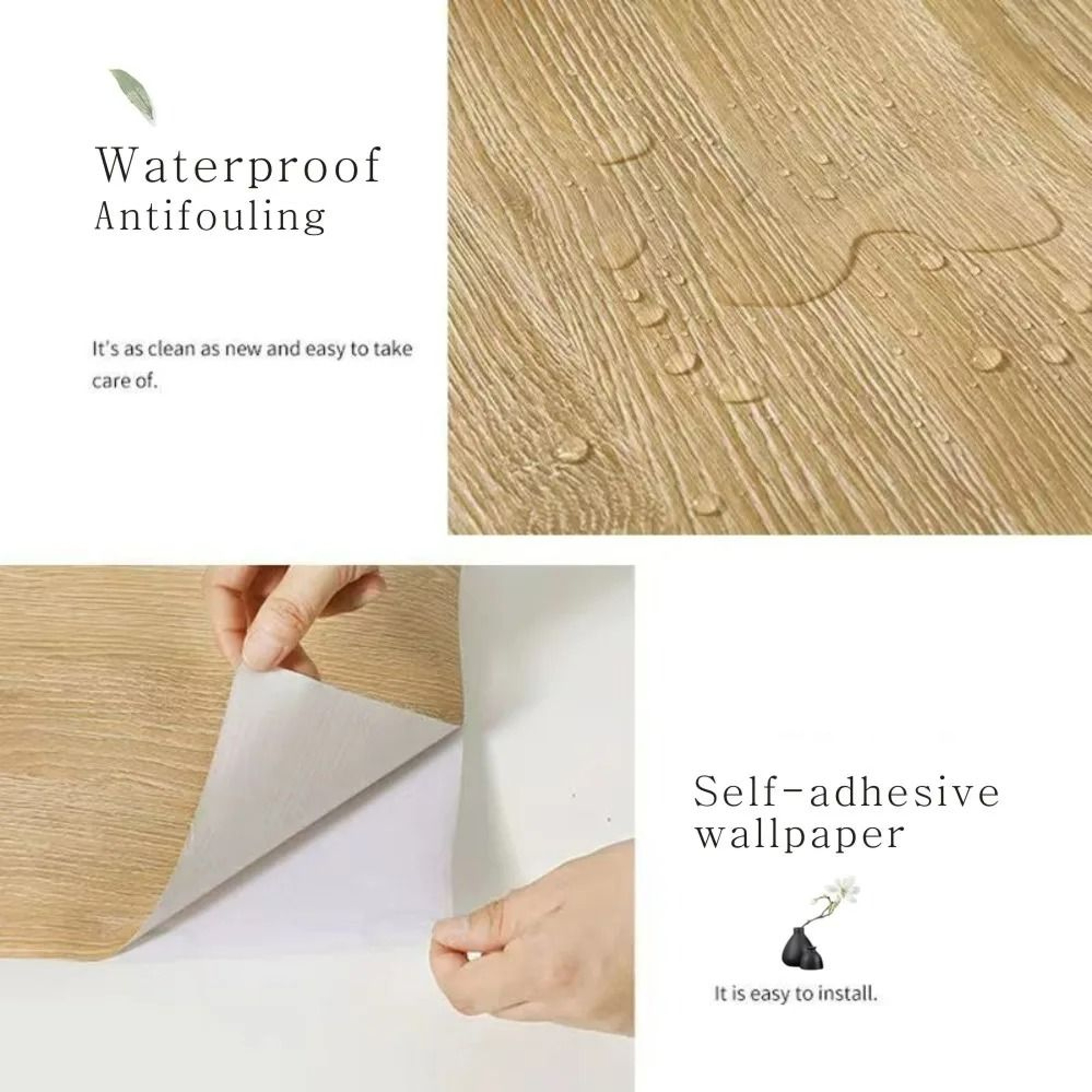 PVC Waterproof Wood Grain SelfAdhesive Decorative Vinyl Film 3
