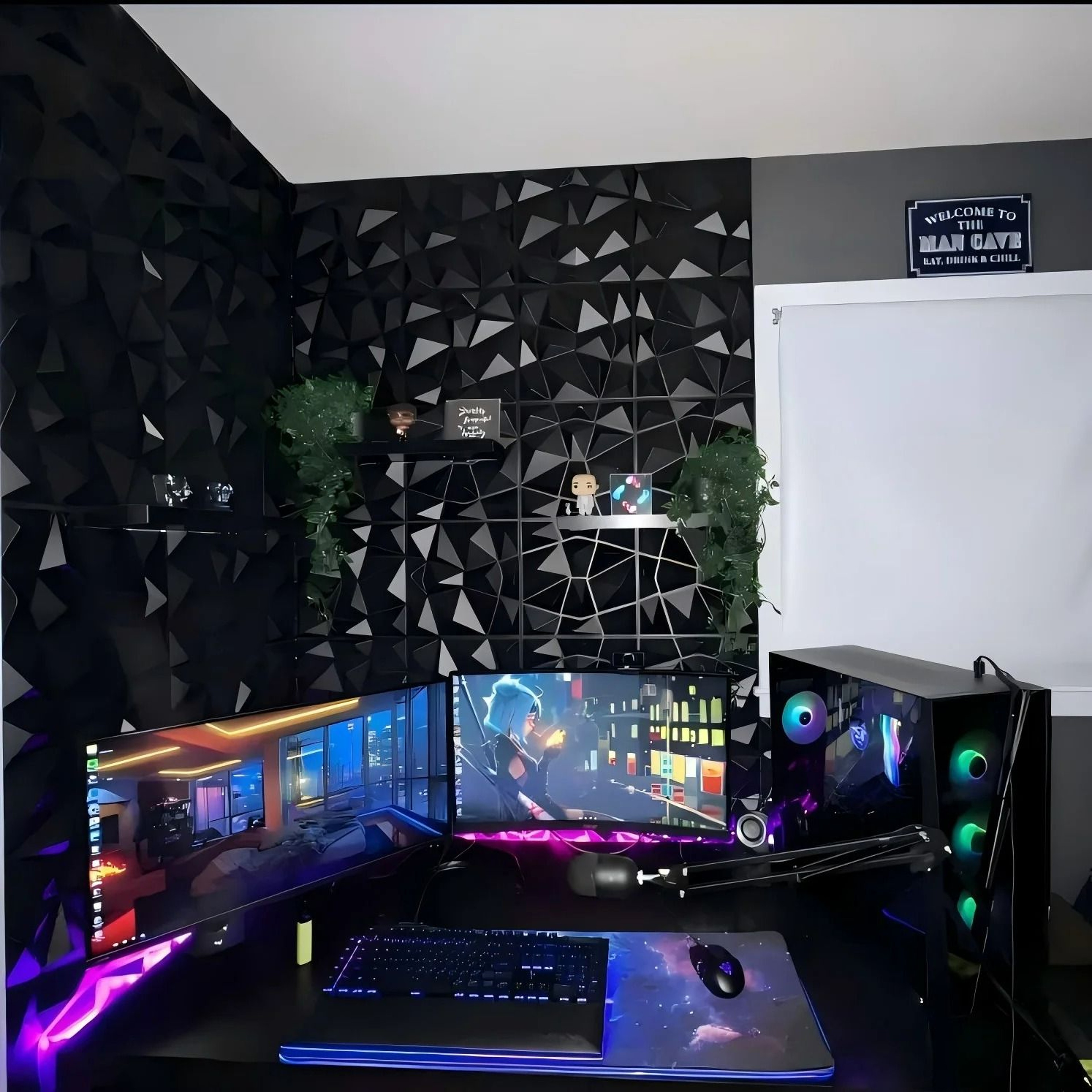 3D Sculpted Modular Indoor Wall Panel Tiles 2