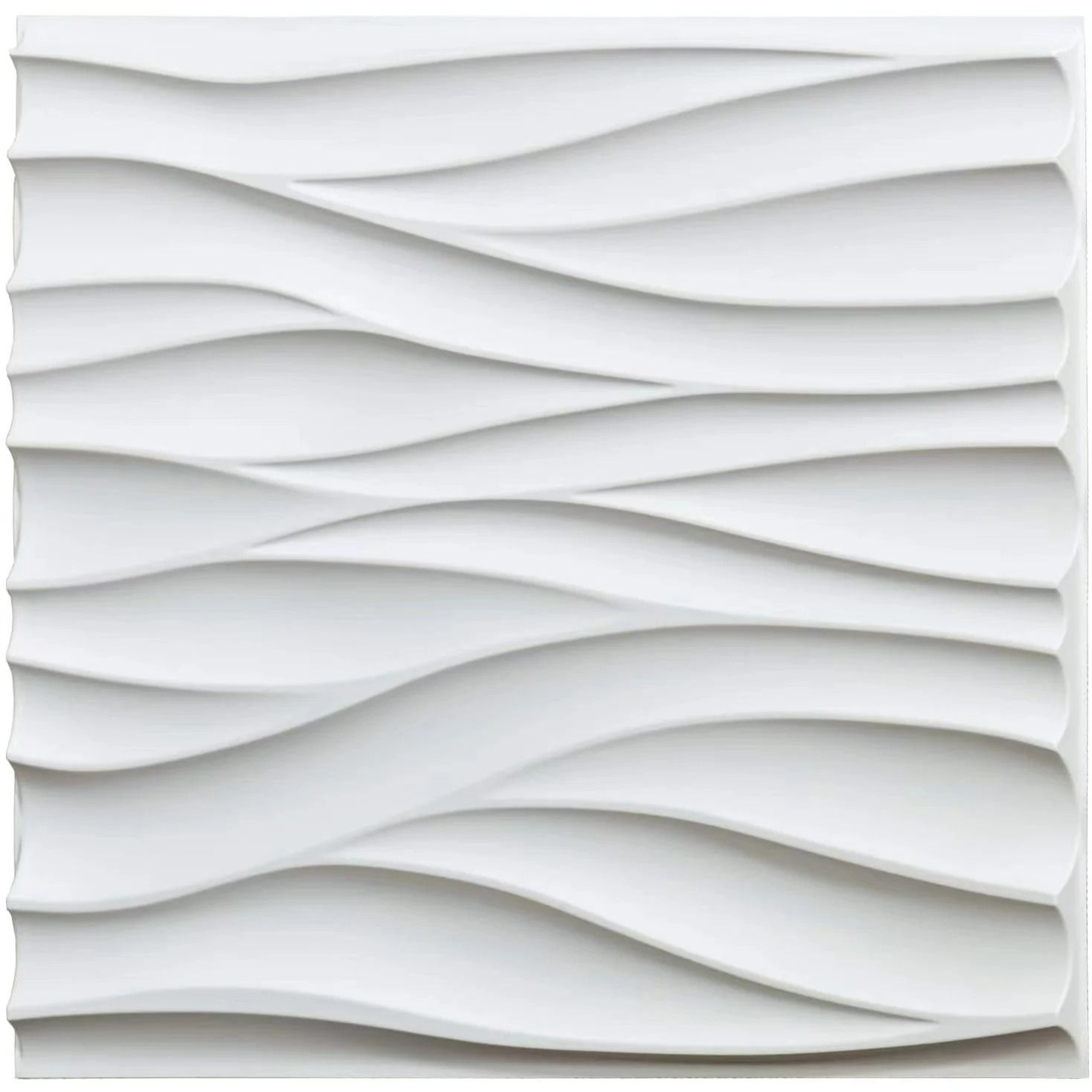 3D Sculpted Wave Modular Paintable Wall Panel Tiles 7