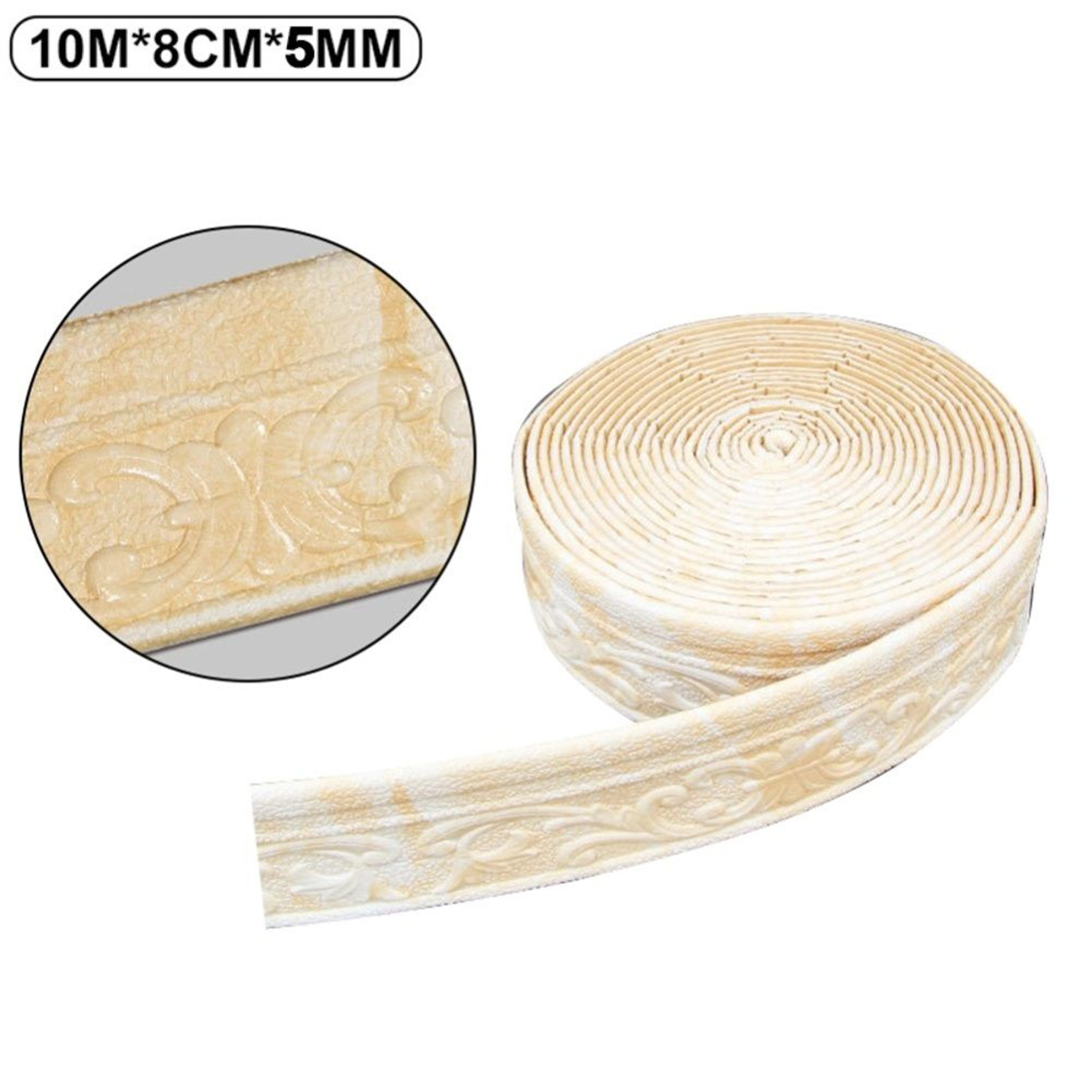 3D Sculpted Waterproof SelfAdhesive Baseboard Wall Trim Border 3