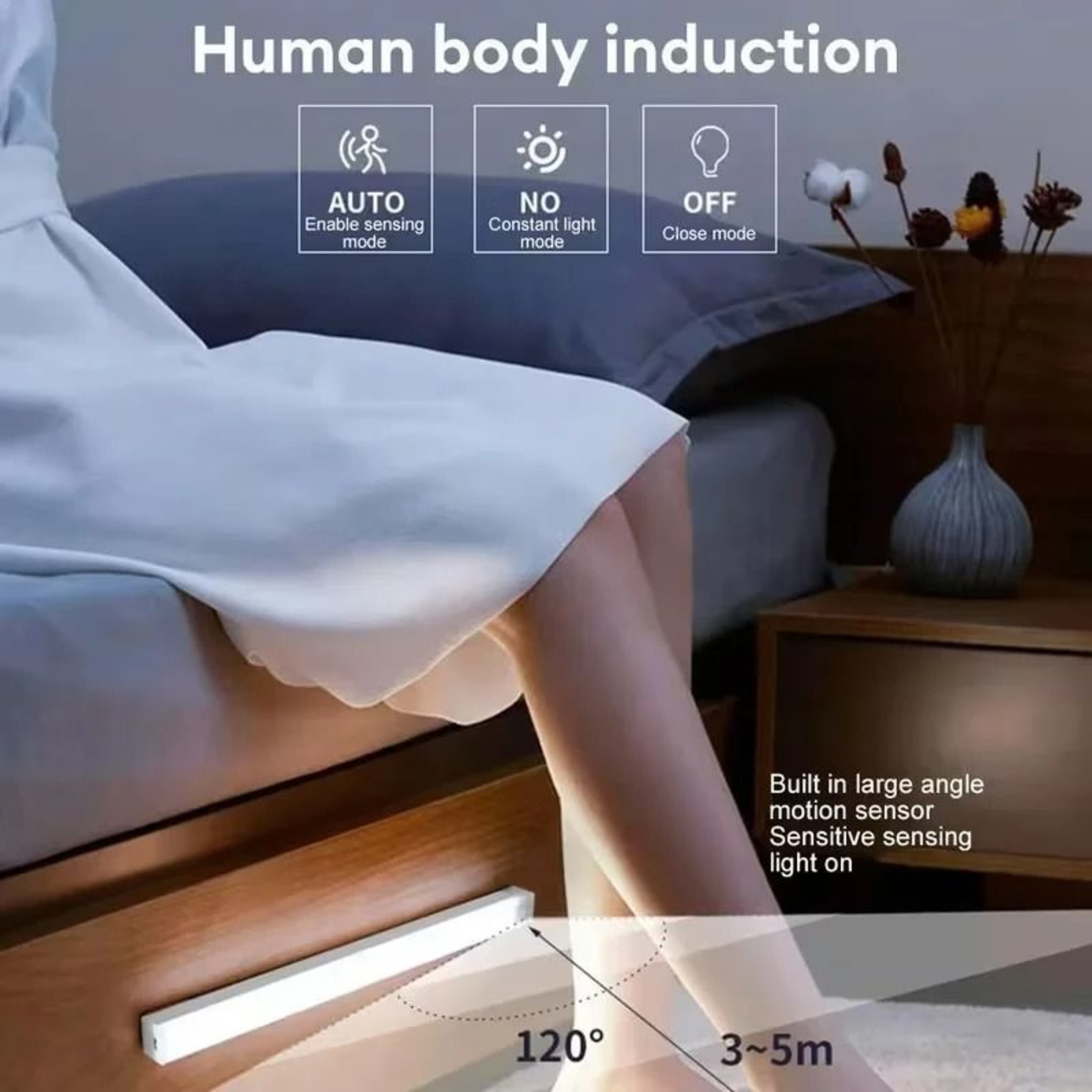 6Pack Smart Motion Sensor USB Rechargeable LED Night Light Set 2
