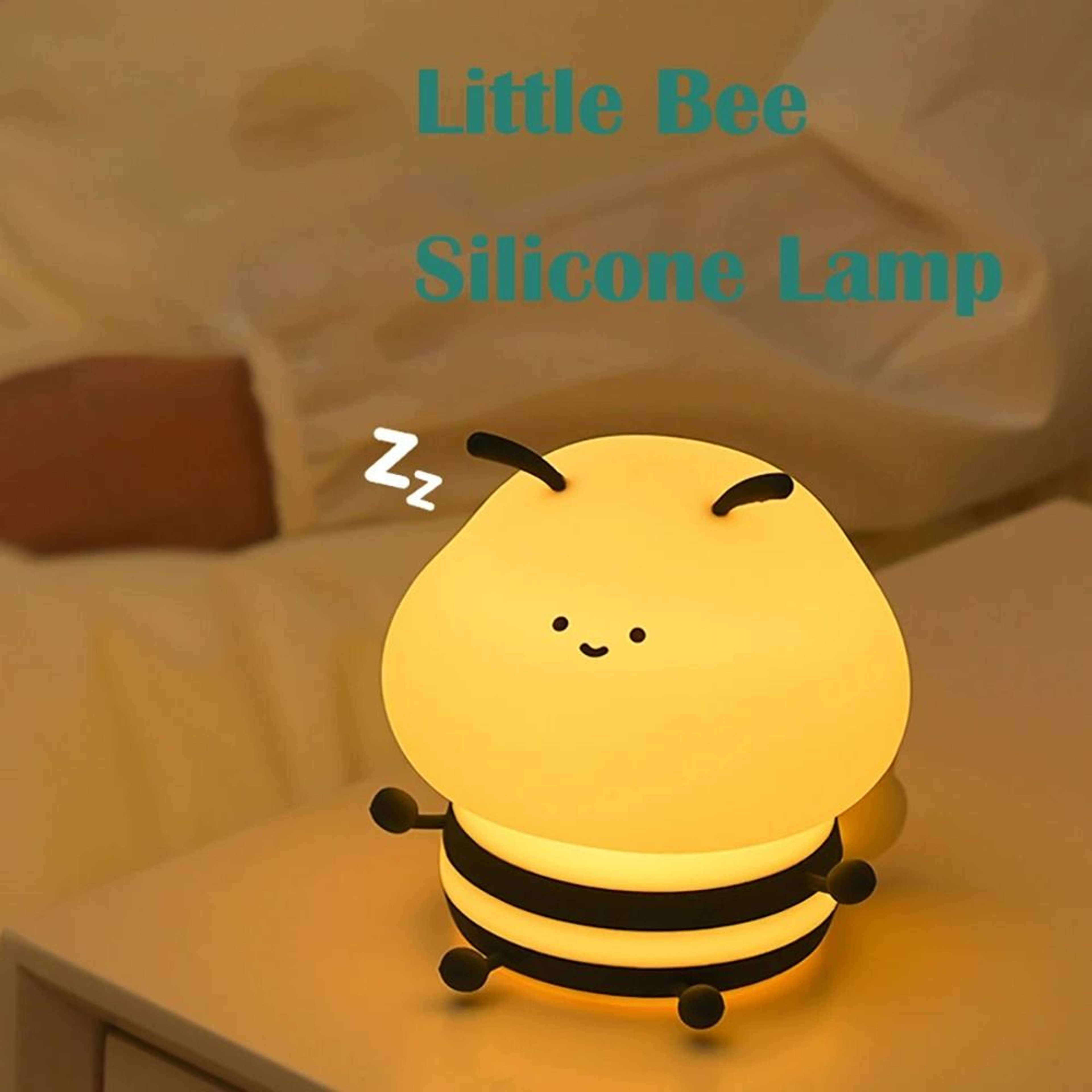 Cute Cartoon Little Bee Silicone LED Night Light 2