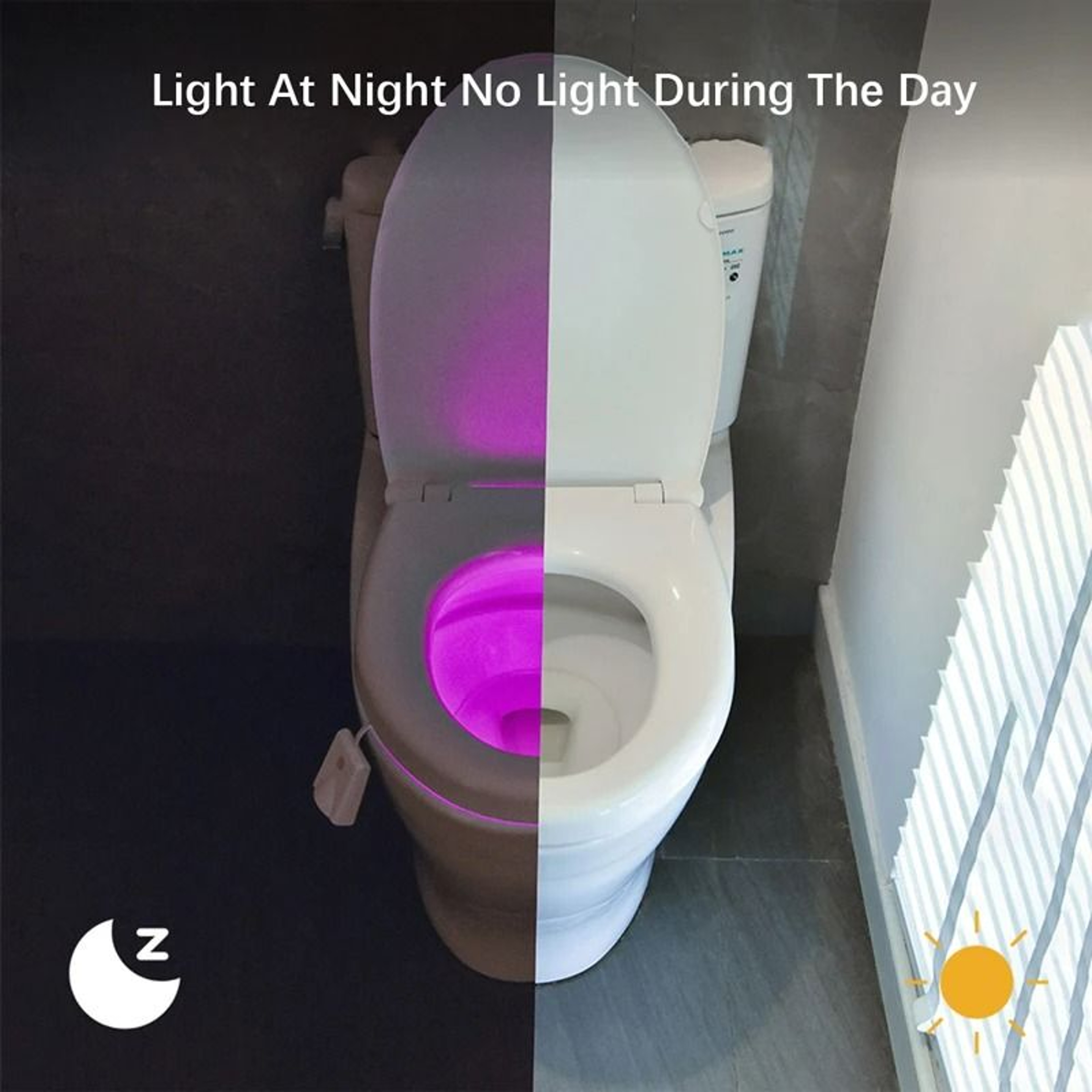 8Color Motion Sensor LED Toilet Bowl Night Light 2
