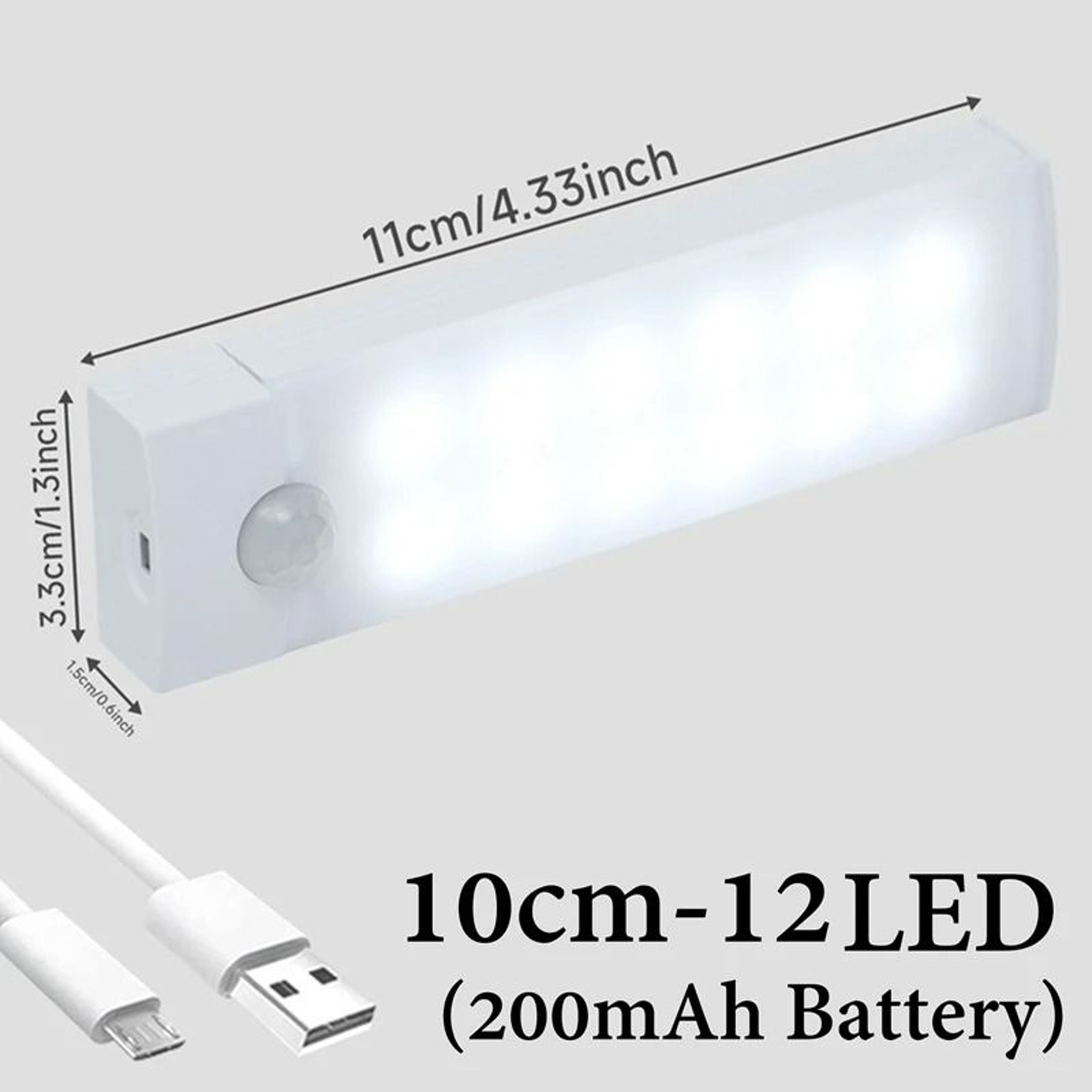 Wireless Motion Sensor LED Cabinet  Closet Light Bar 8