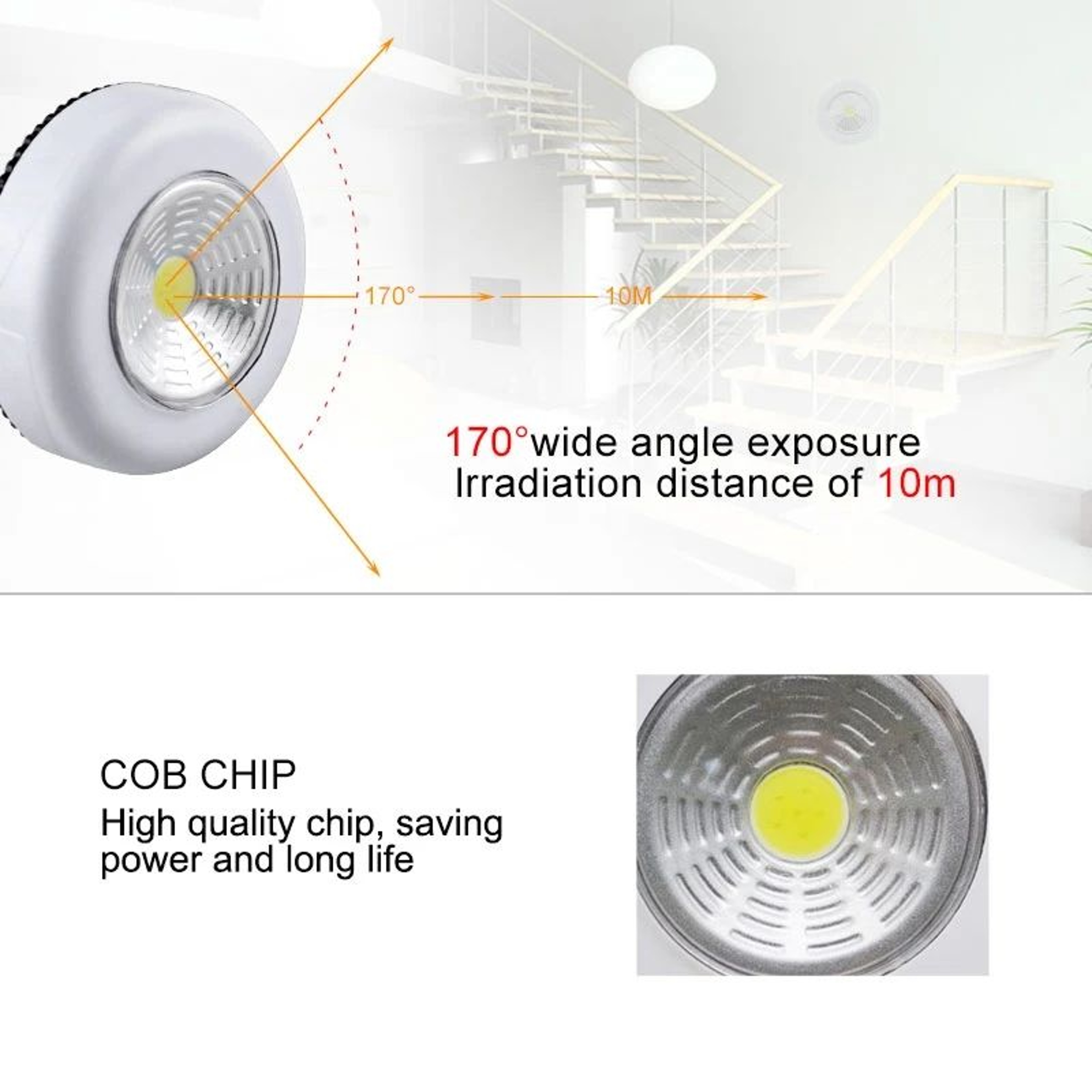 COB LED StickOn Touch Puck Light 2