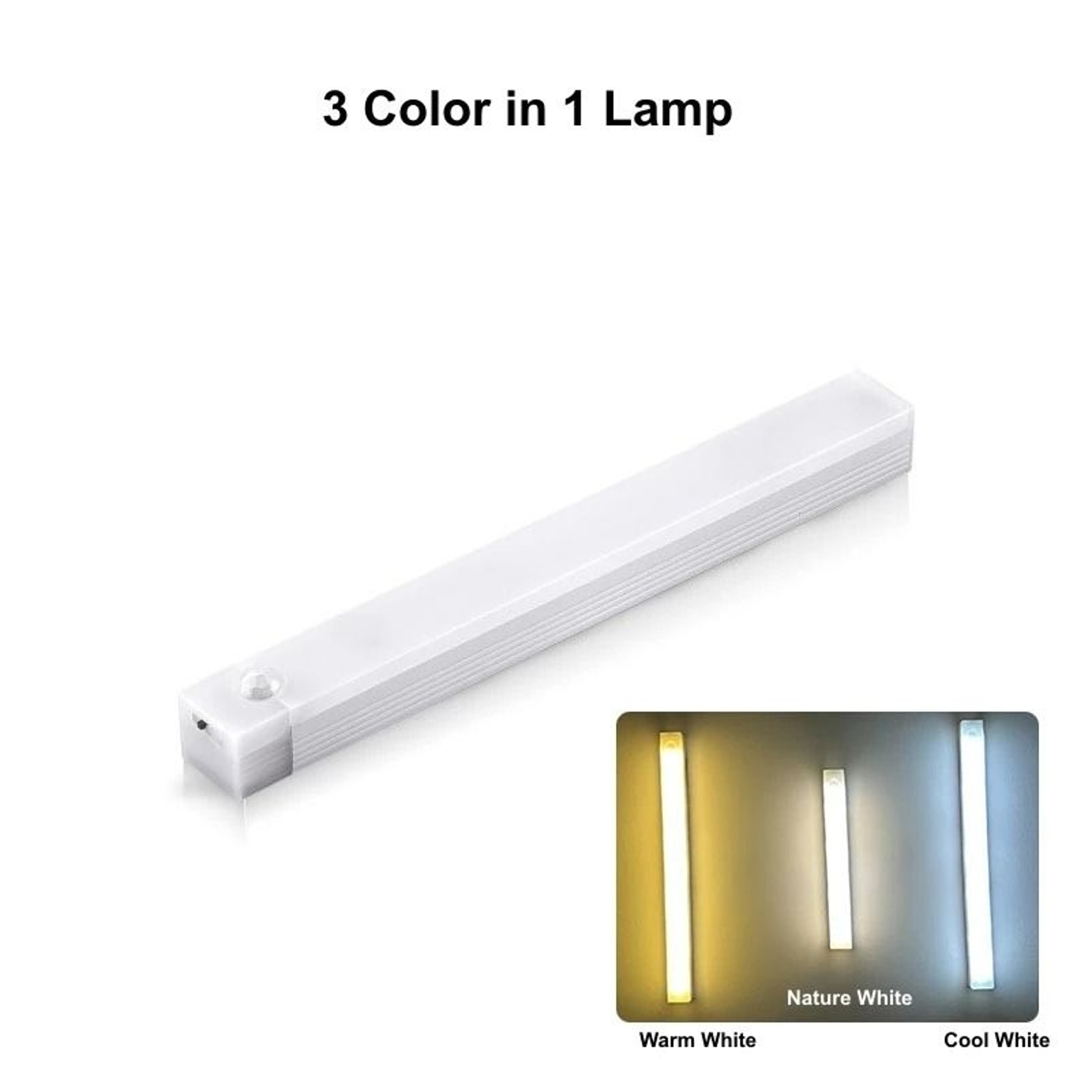 USB Rechargeable Motion Sensor LED Cabinet Light Bar 9
