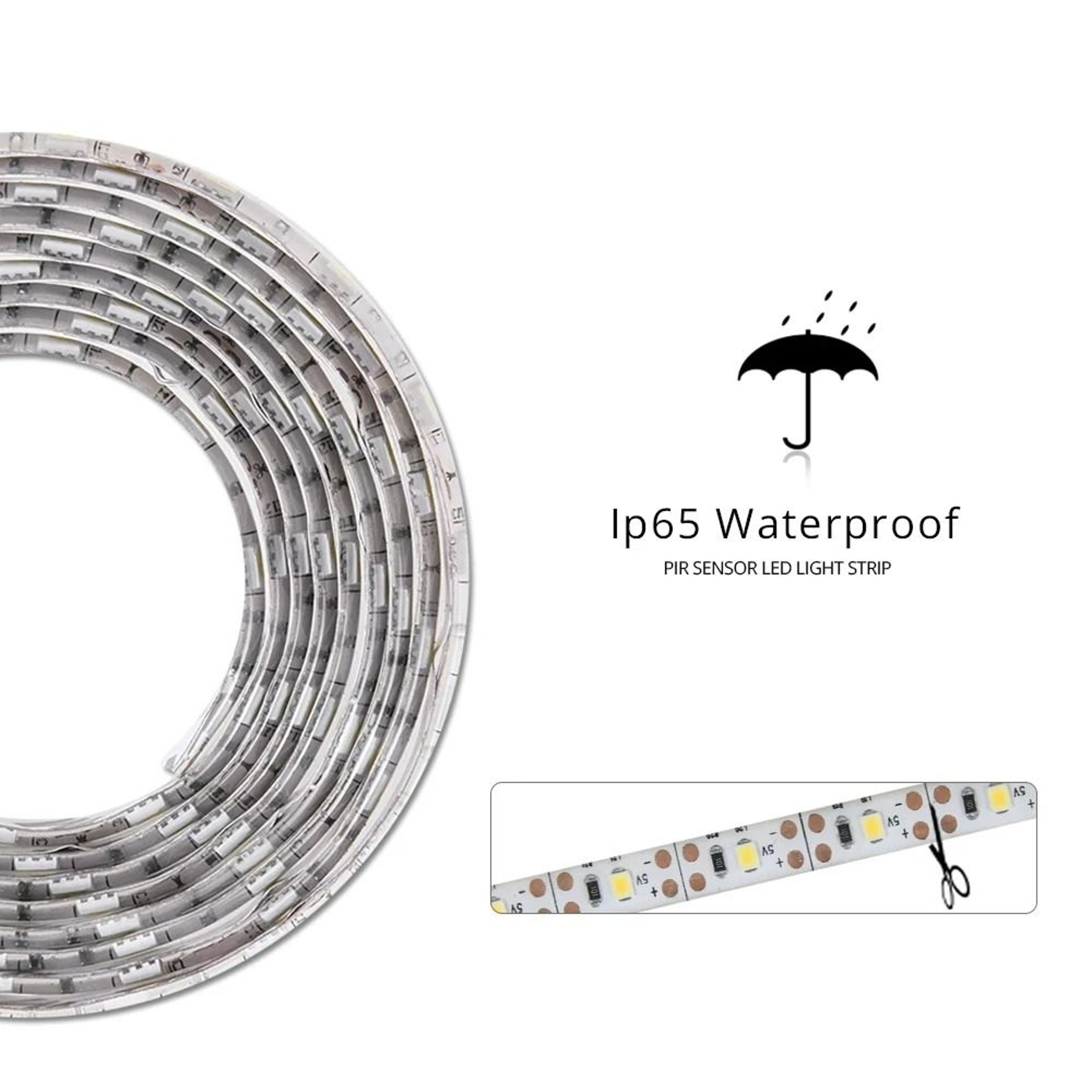Waterproof PIR Motion Sensor LED Closet Light Strip DC 12V 5
