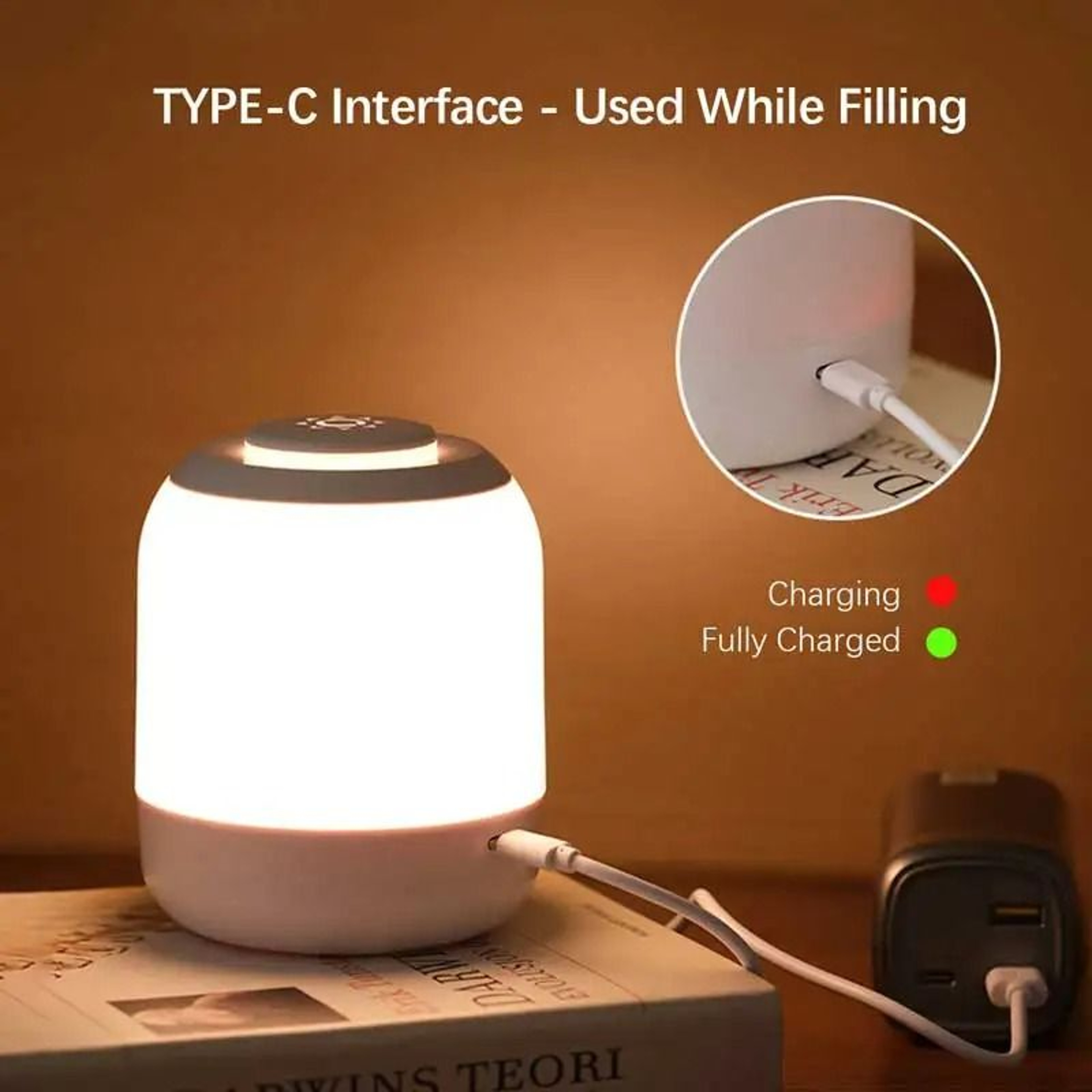 Rechargeable Portable LED Table Lamp  Bedside Night Light 3