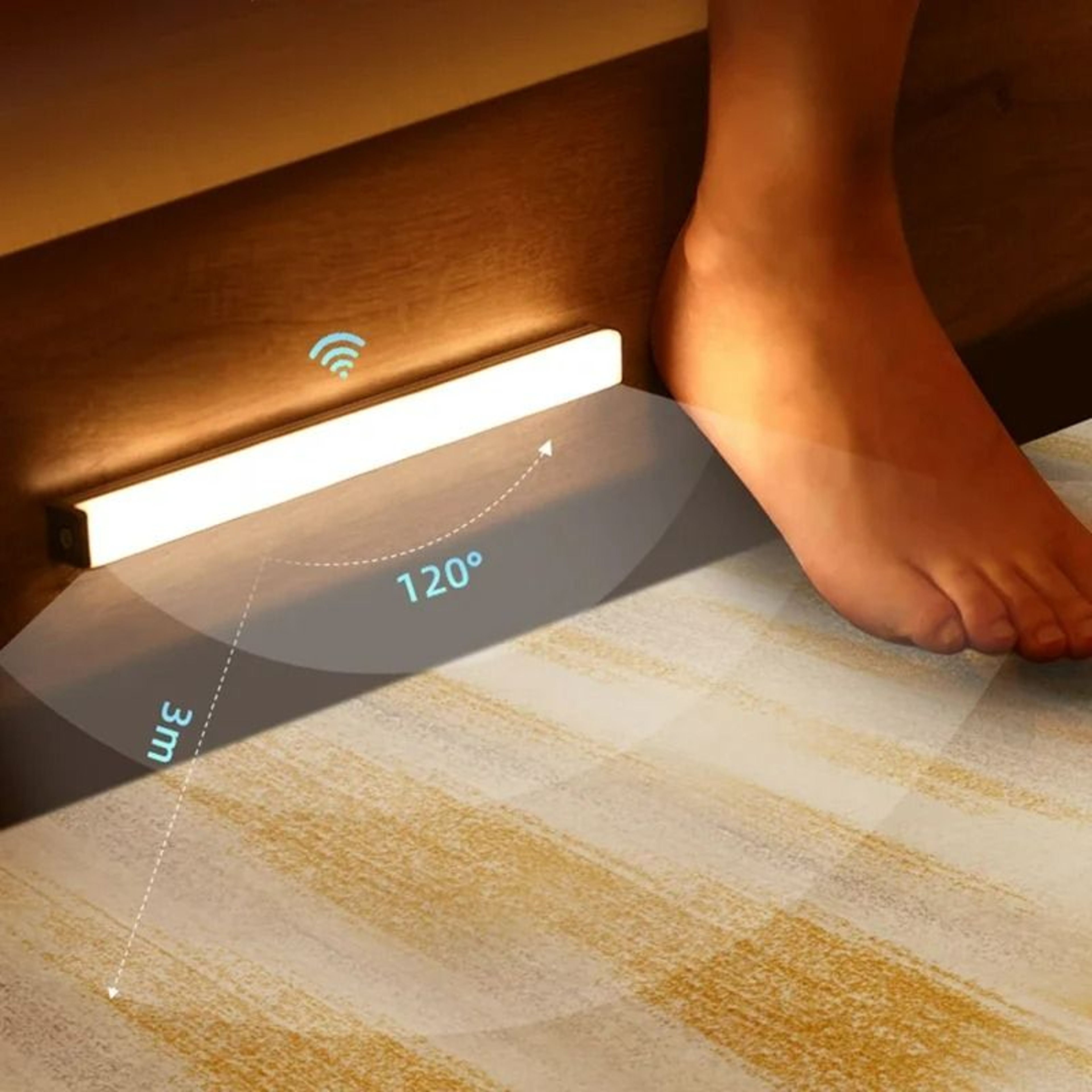Elite Wireless USB Rechargeable Motion Sensor LED Cabinet Light Bar 2