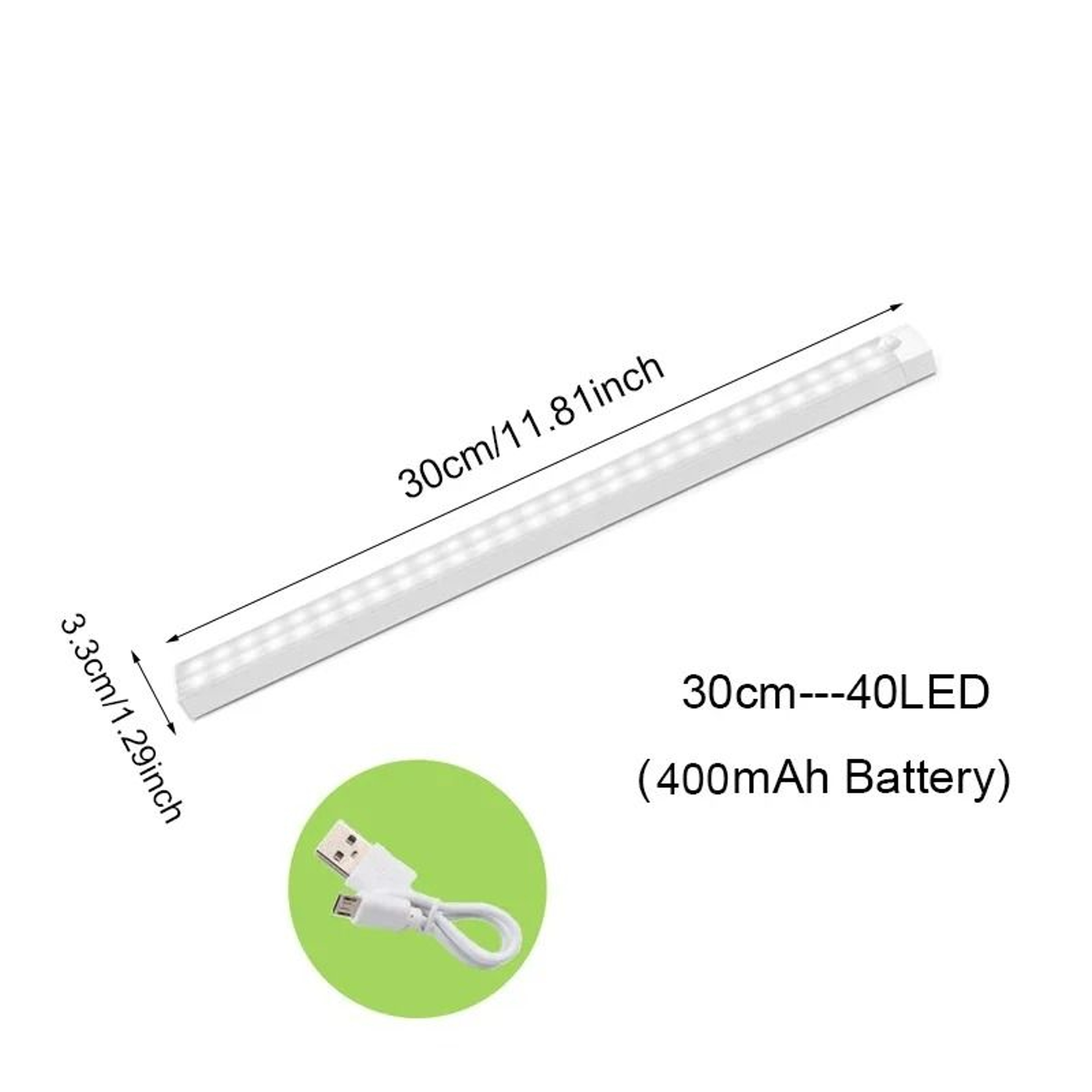 Elite Wireless USB Rechargeable Motion Sensor LED Cabinet Light Bar 8