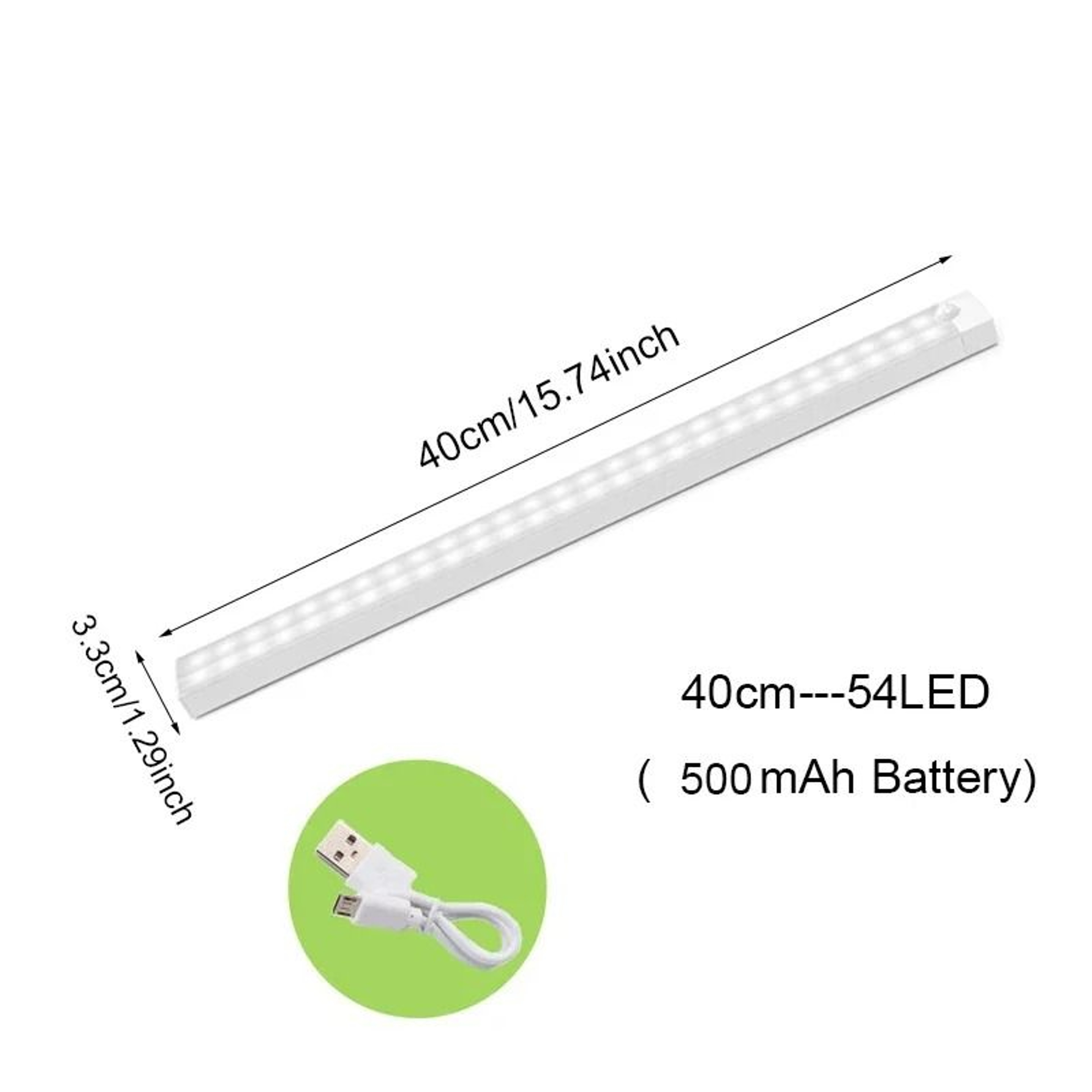 Elite Wireless USB Rechargeable Motion Sensor LED Cabinet Light Bar 9