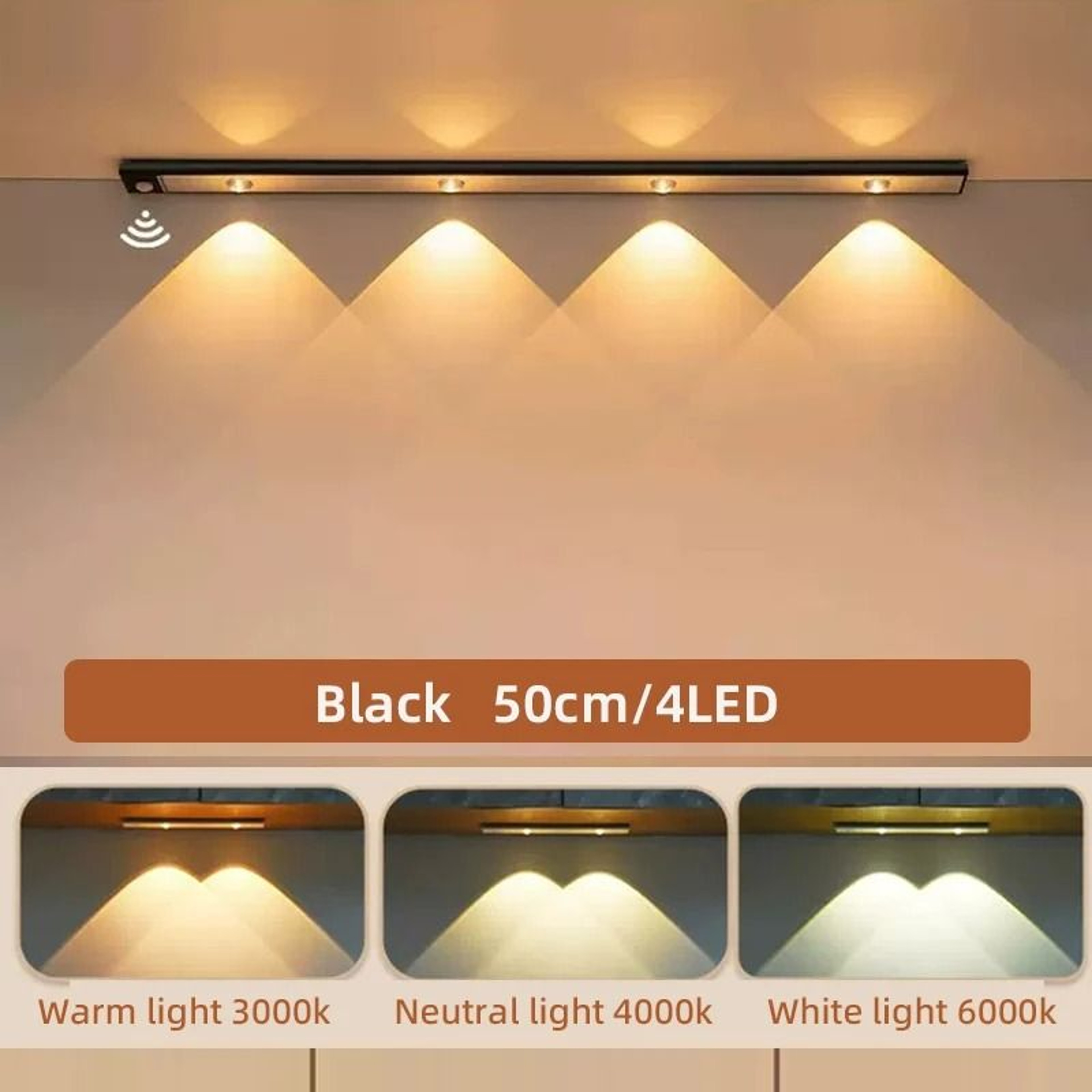 UltraThin USB Rechargeable Motion Sensor LED Cabinet Light Bar 12