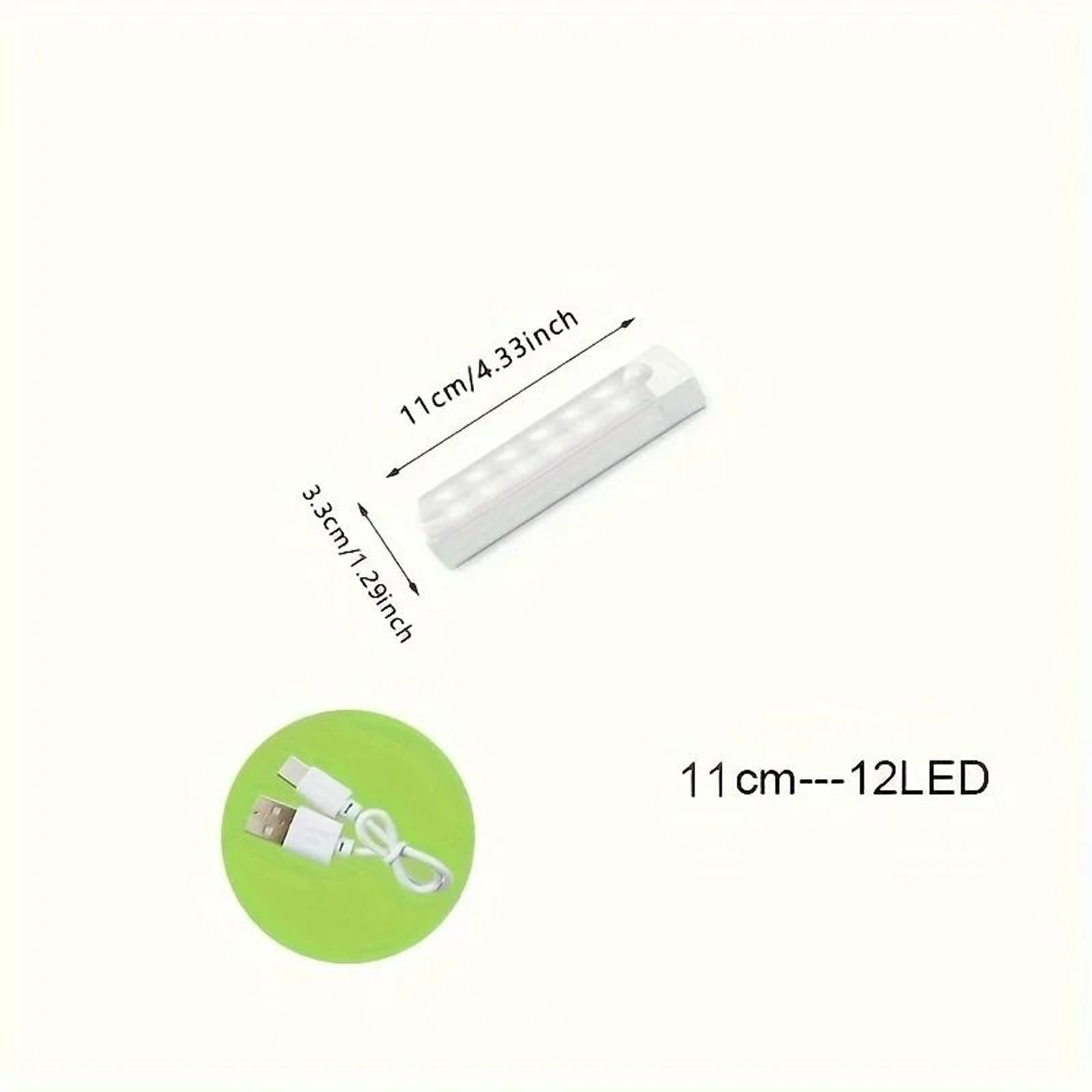 USB Rechargeable Motion Sensor LED UnderCabinet Light Bar 7