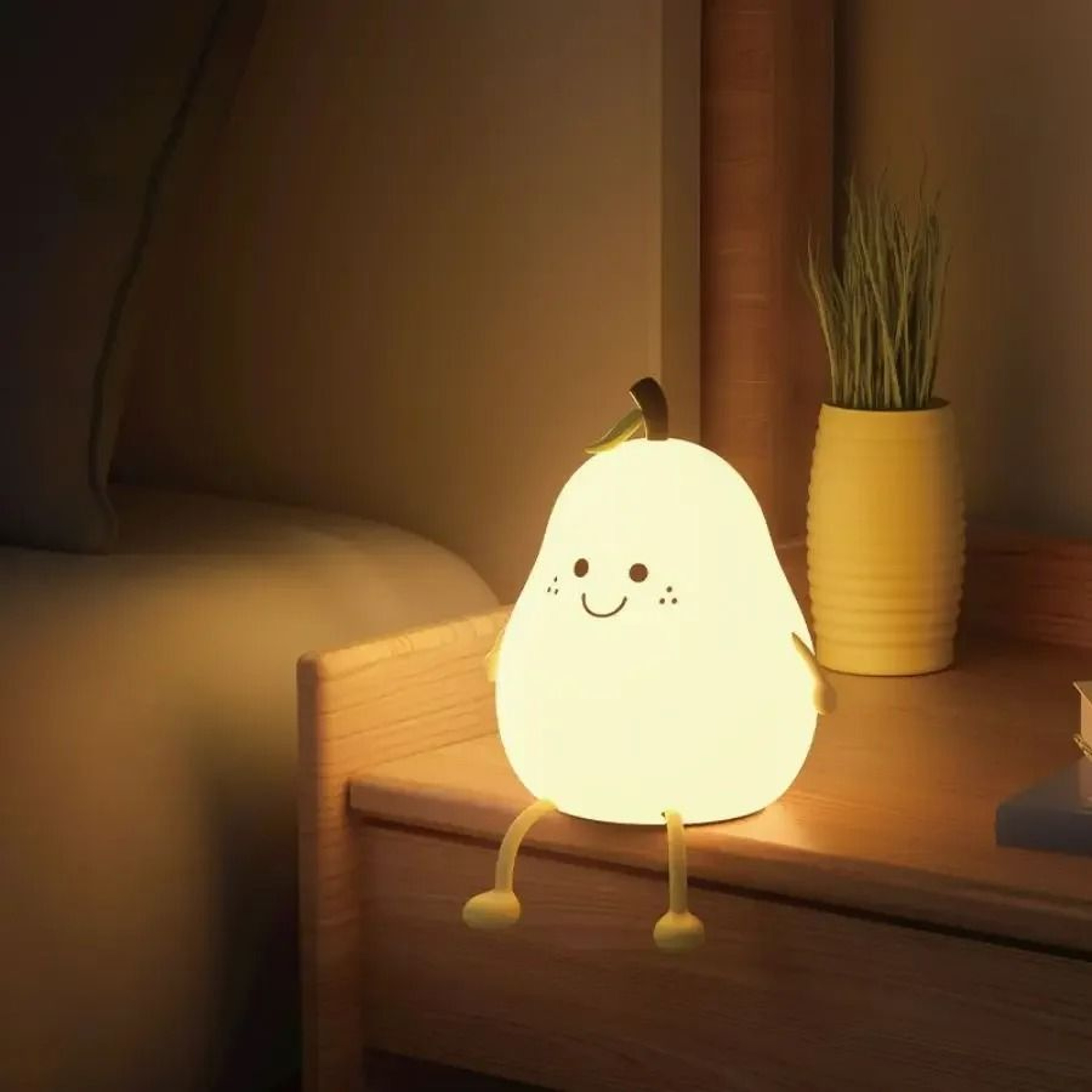Cute Pear Fruit Silicone 7Color LED Night Light 2
