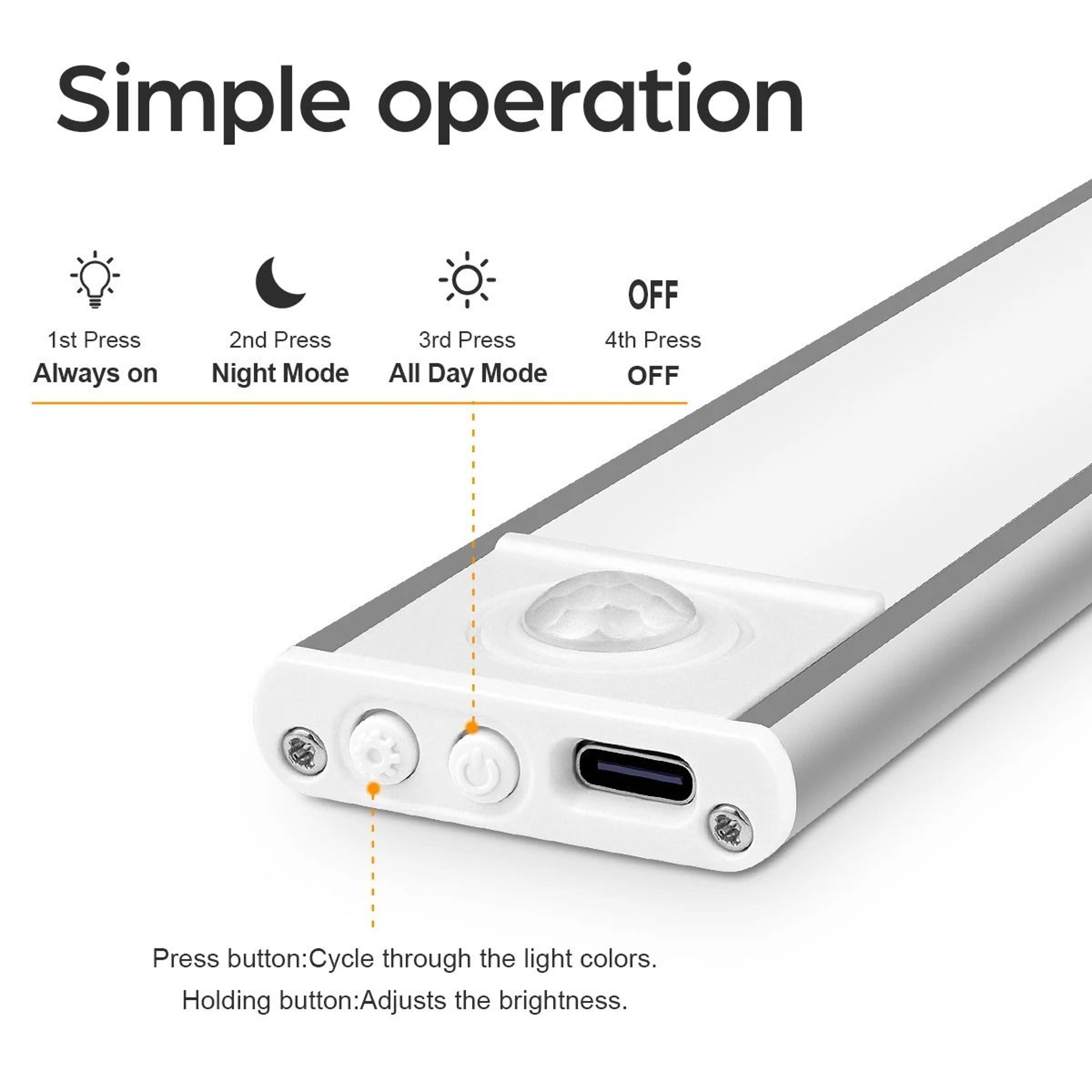 Dimmable Wireless Motion Sensor LED Cabinet Light Bar 3