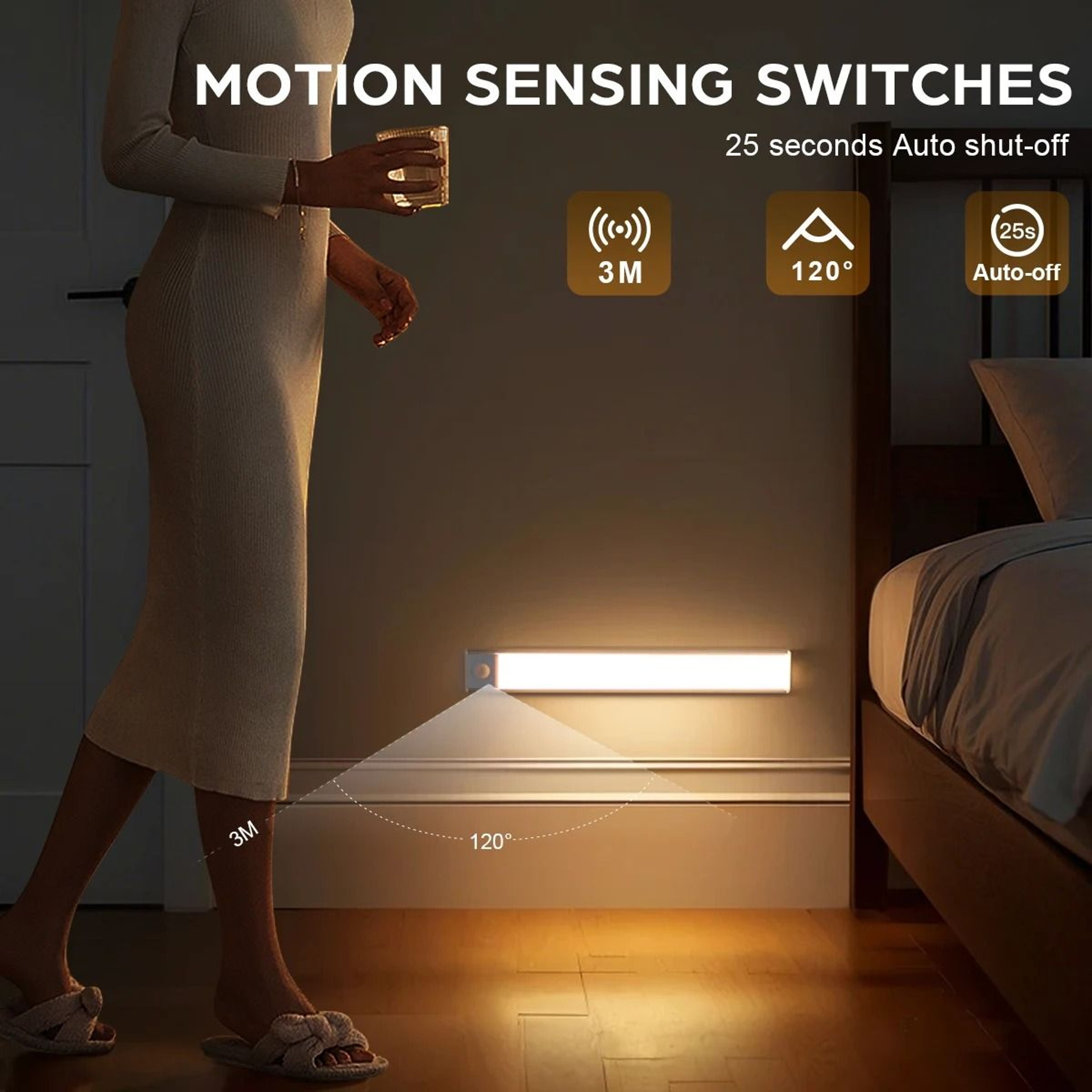 Dimmable Wireless Motion Sensor LED Cabinet Light Bar 4