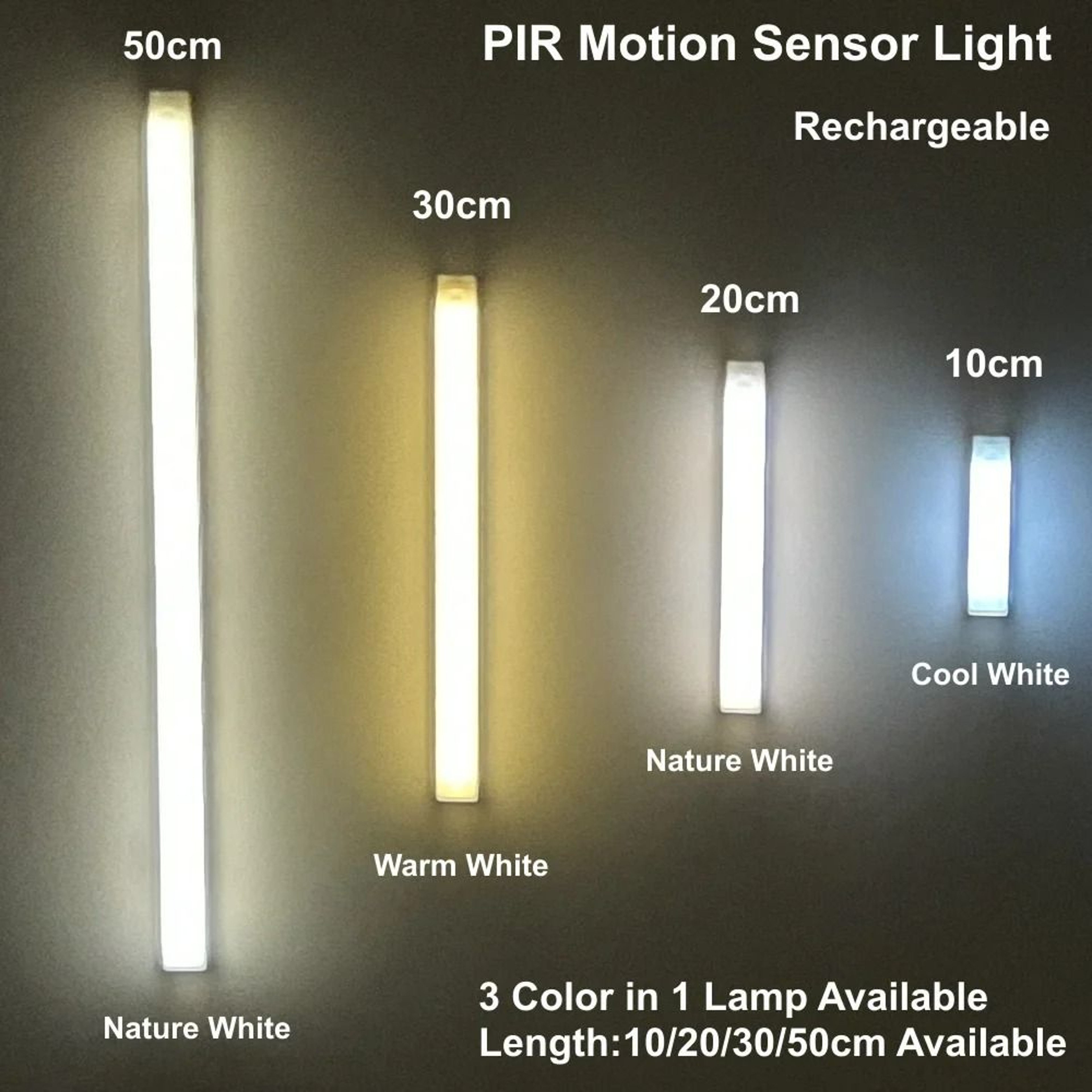 Rechargeable Motion Sensor LED UnderCabinet Light Bar 2