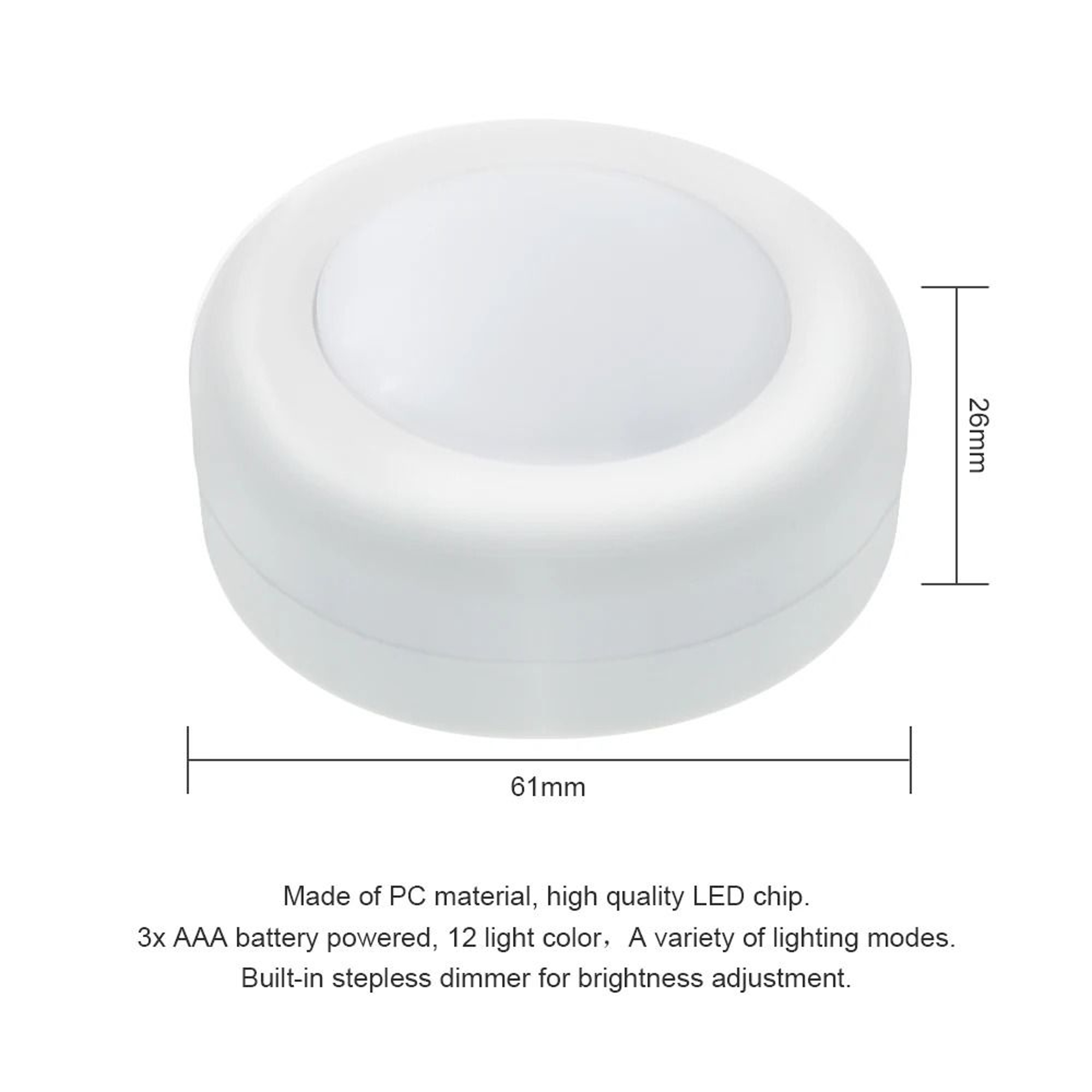 Wireless RGBW LED Puck Lights With Remote Control 6 Pack 1