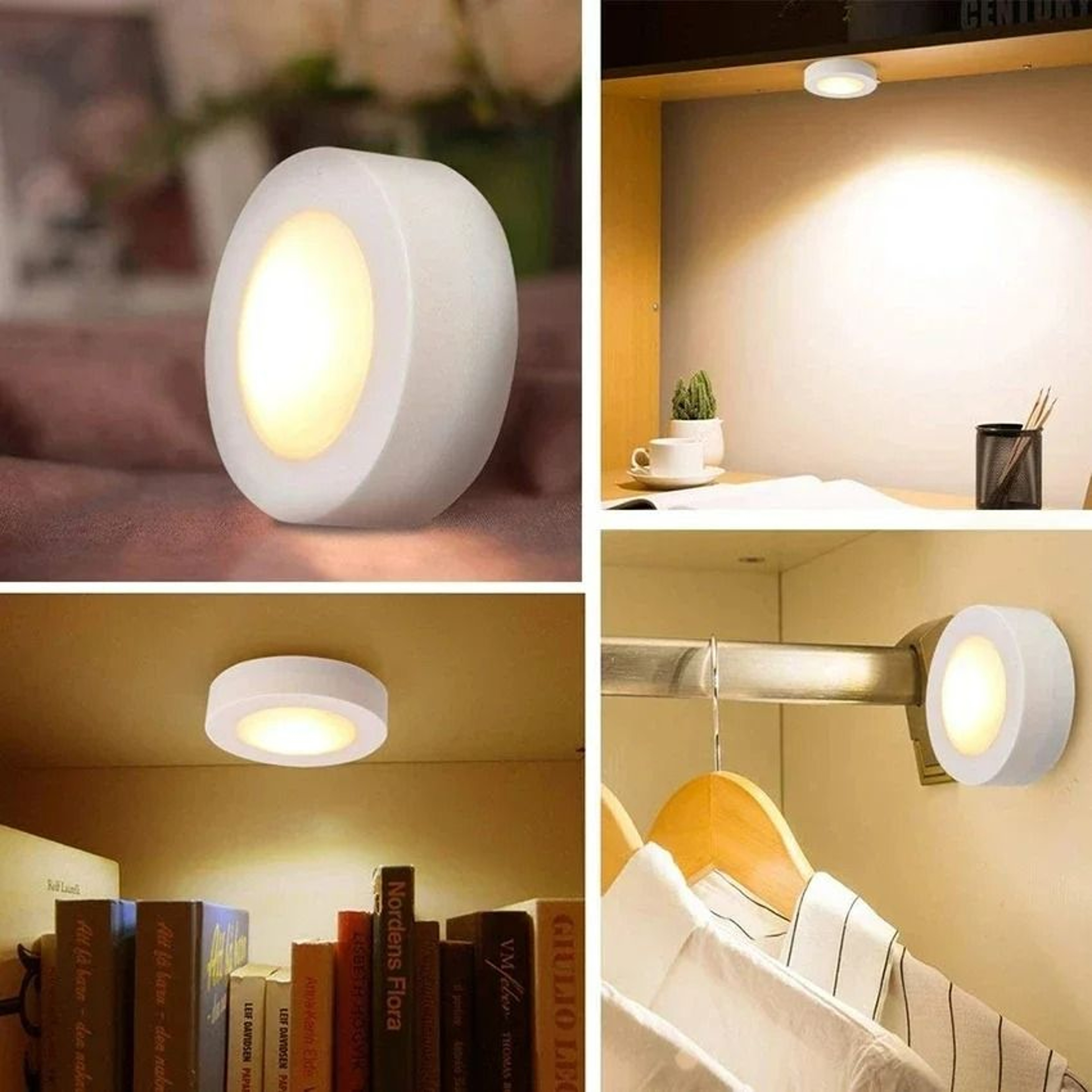 Wireless 3Color LED Puck Lights With Remote Control 6 Pack 4