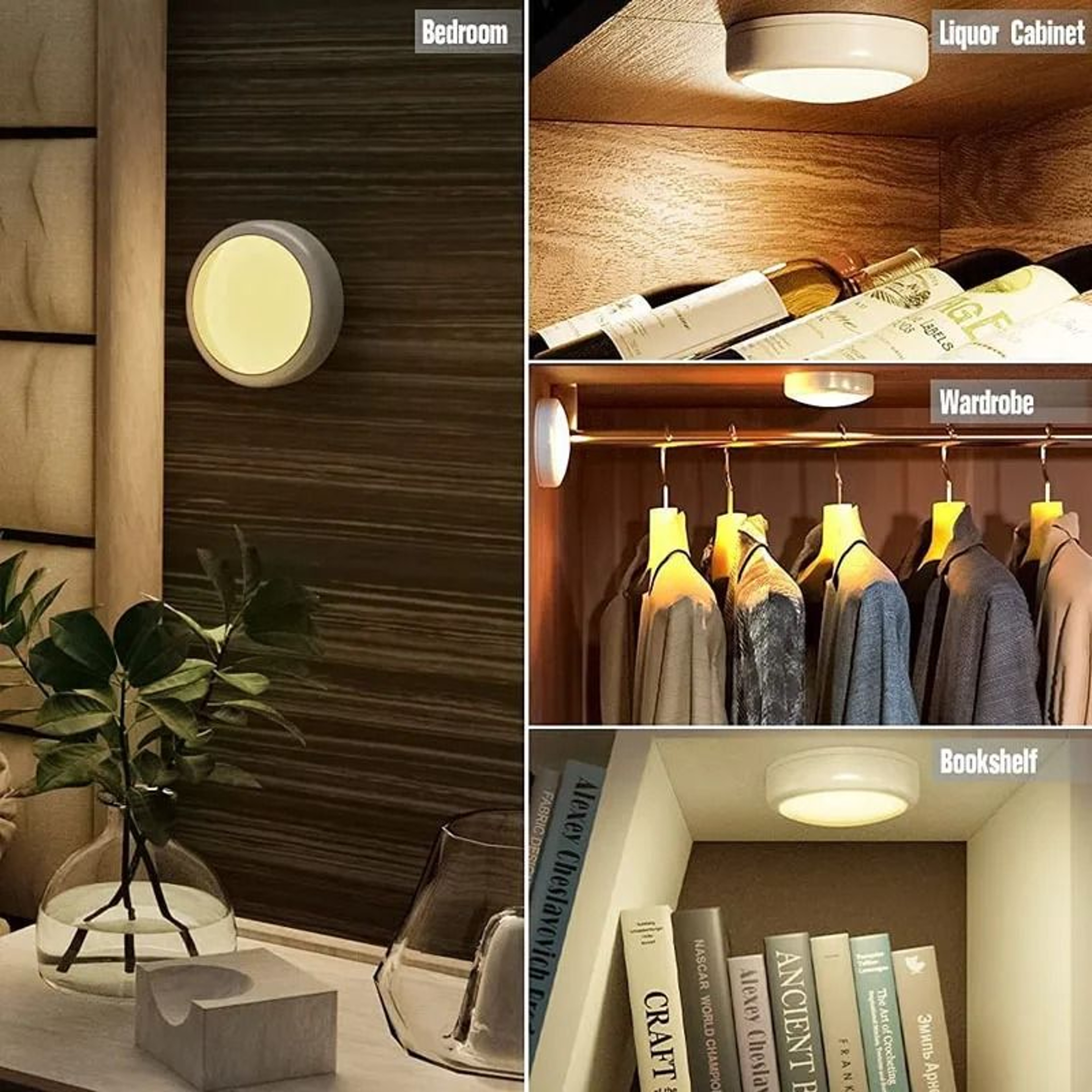 Wireless 16Color RGBW LED Puck Lights With Remote Control 5