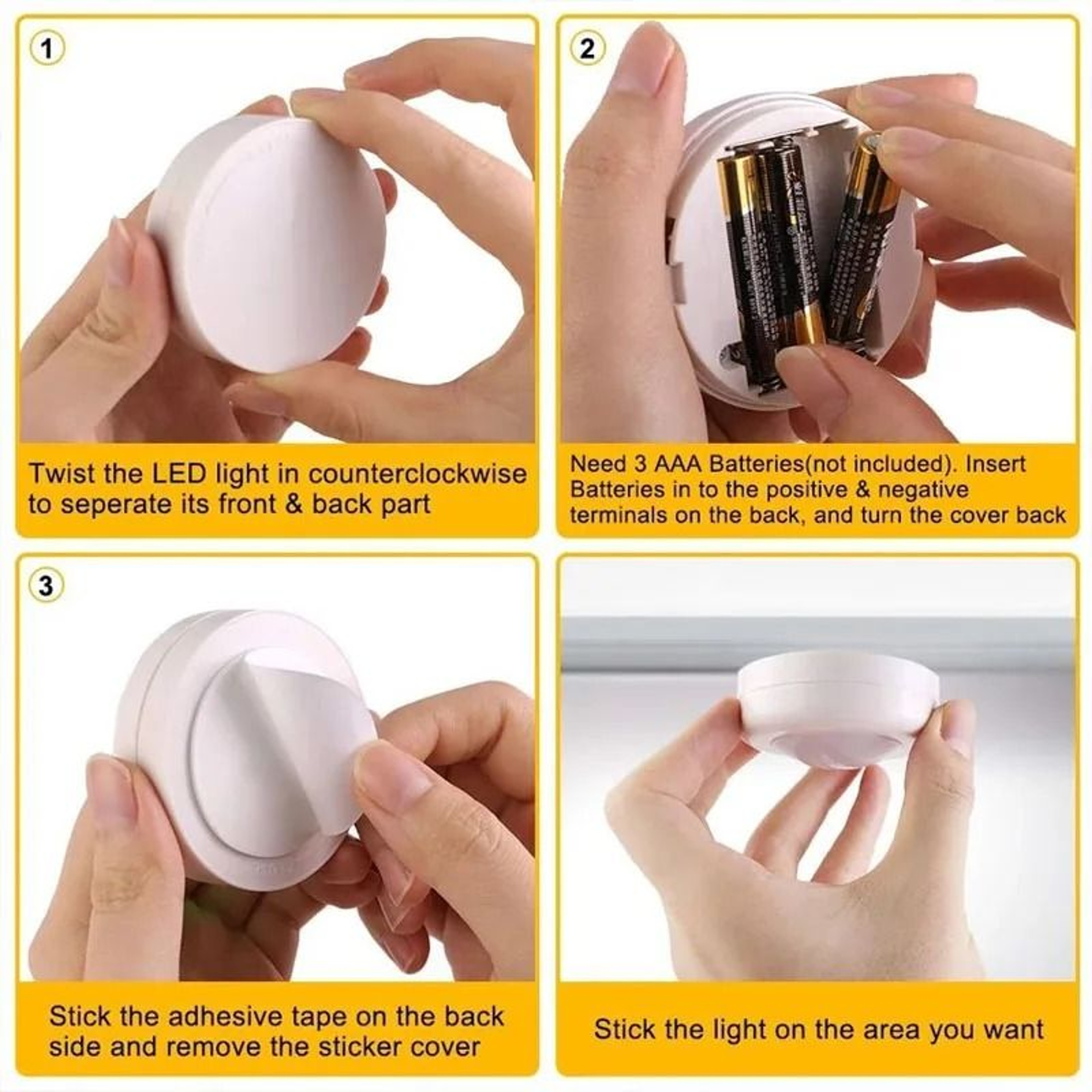 Wireless 16Color RGBW LED Puck Lights With Remote Control 6
