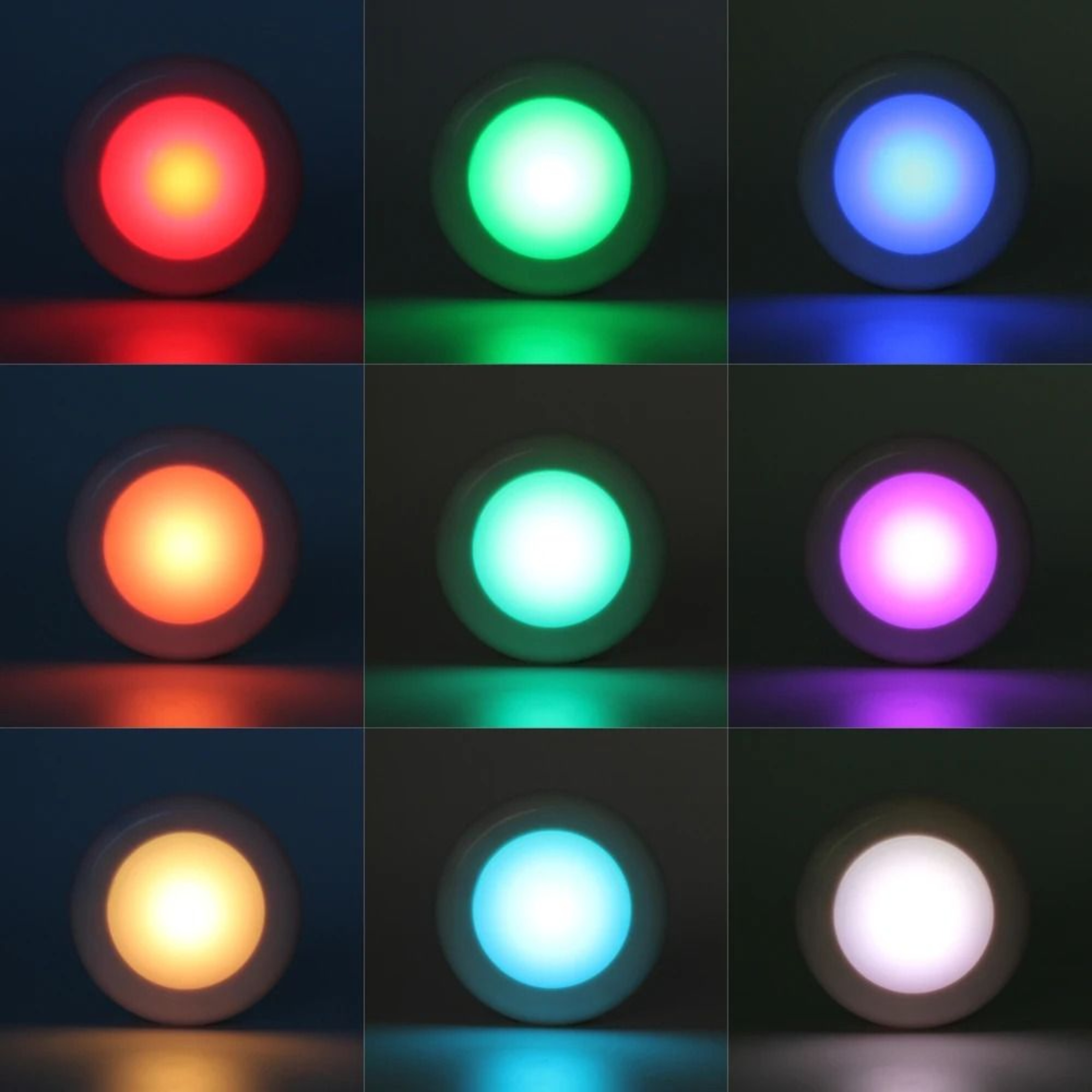 Wireless RGBW LED Puck Lights With Remote Control 3 Pack 3