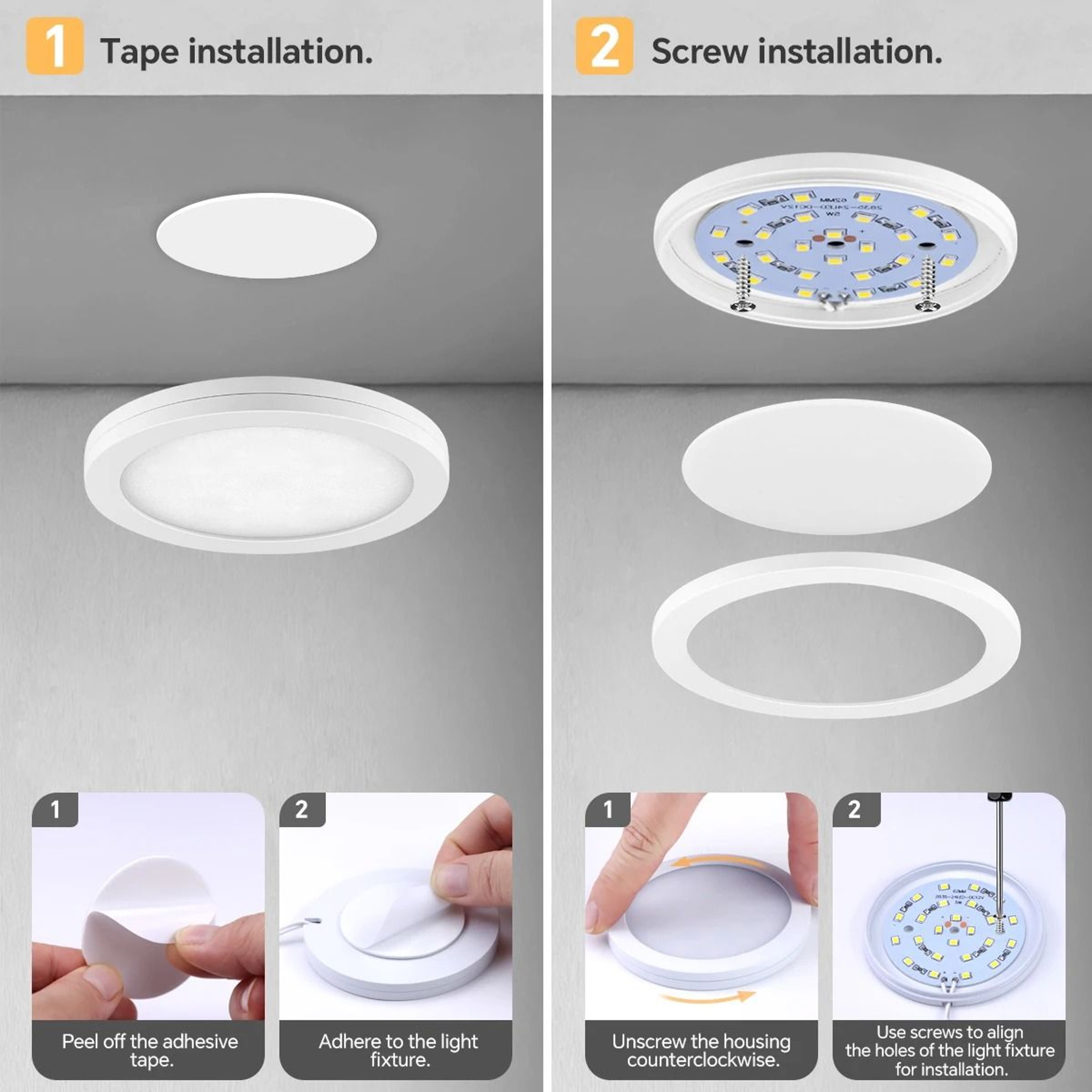 UltraThin Touch Dimmable LED Puck Lights 6 Pack 6