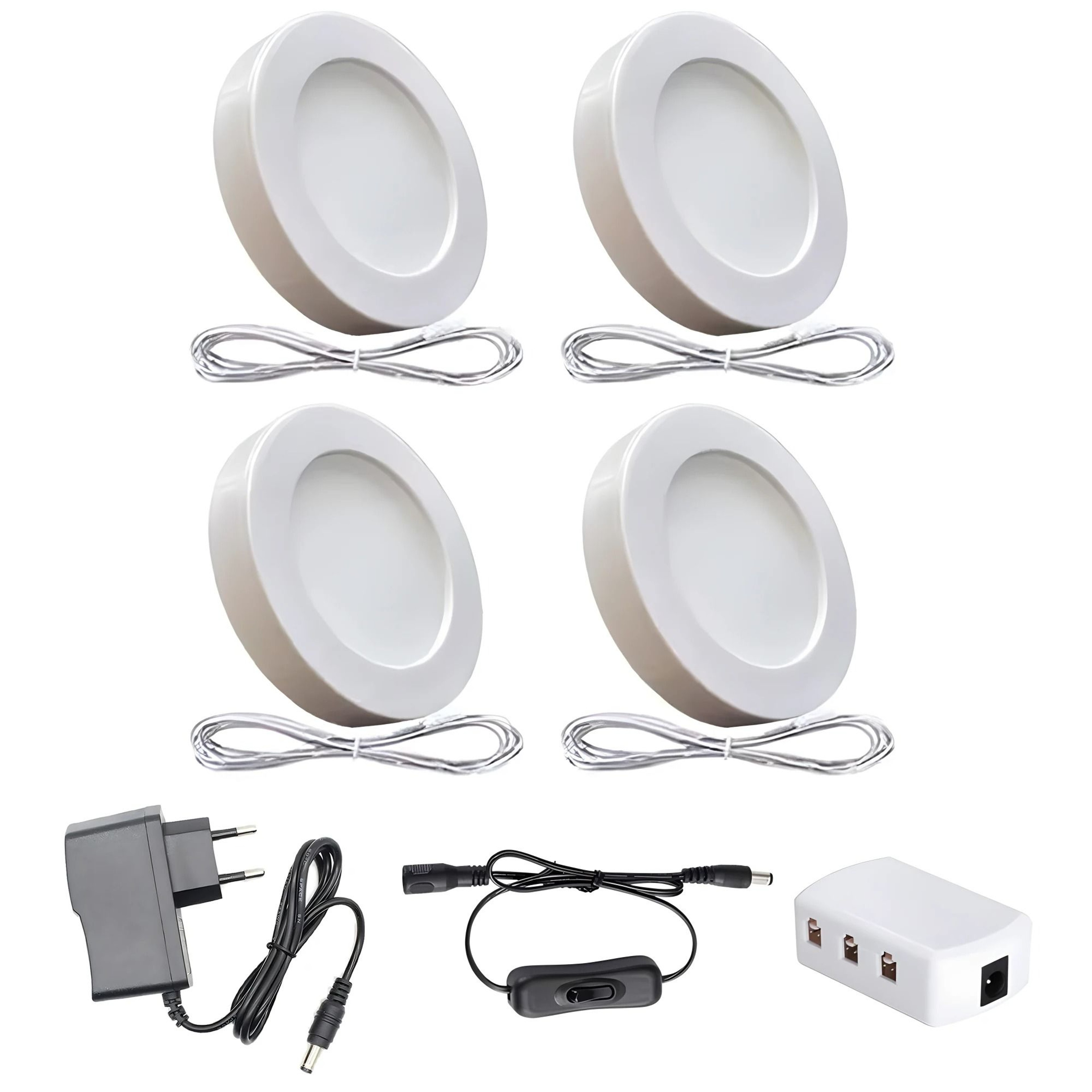 12W SurfaceMount DirectAC LED Undercabinet Puck Light Kit 6