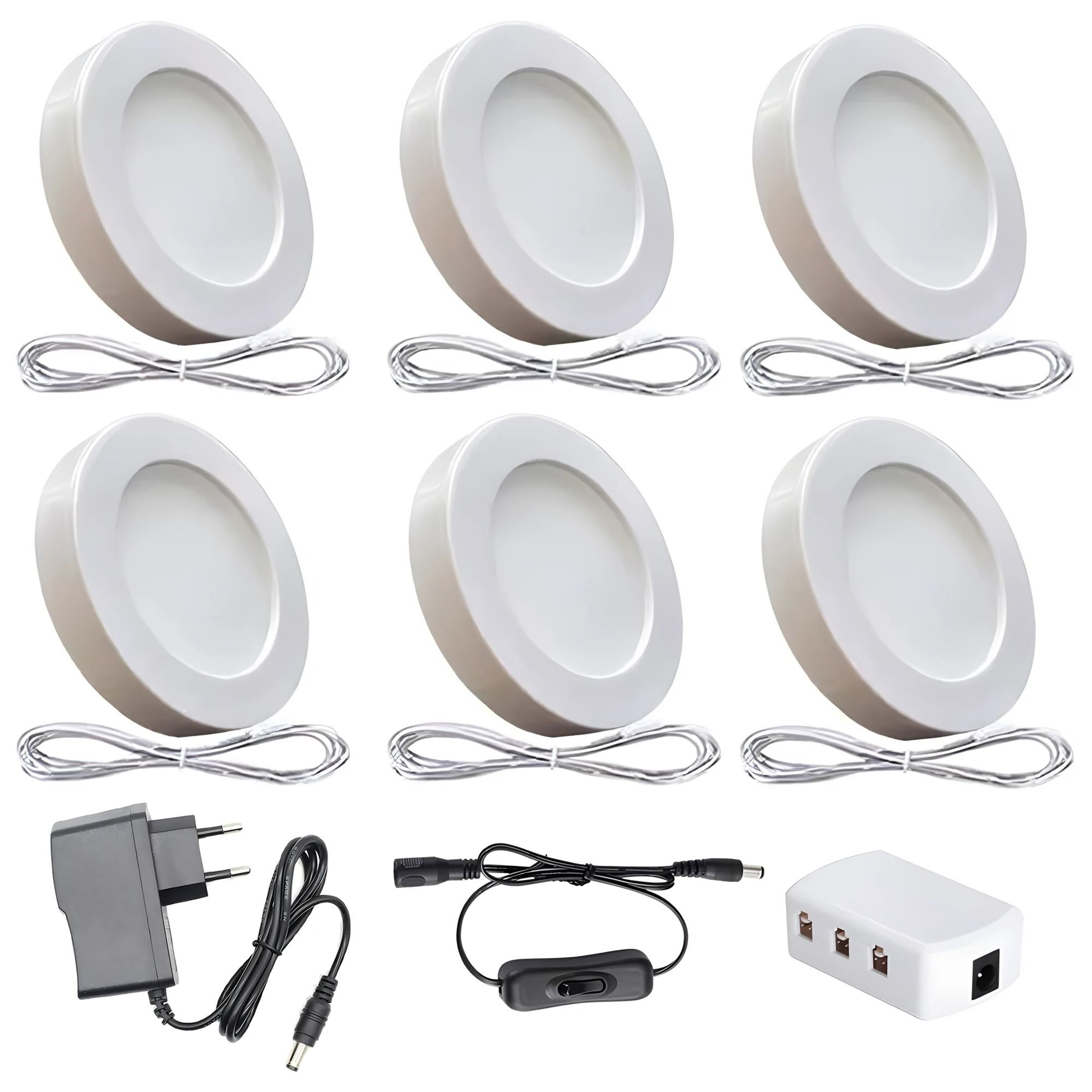 12W SurfaceMount DirectAC LED Undercabinet Puck Light Kit 7