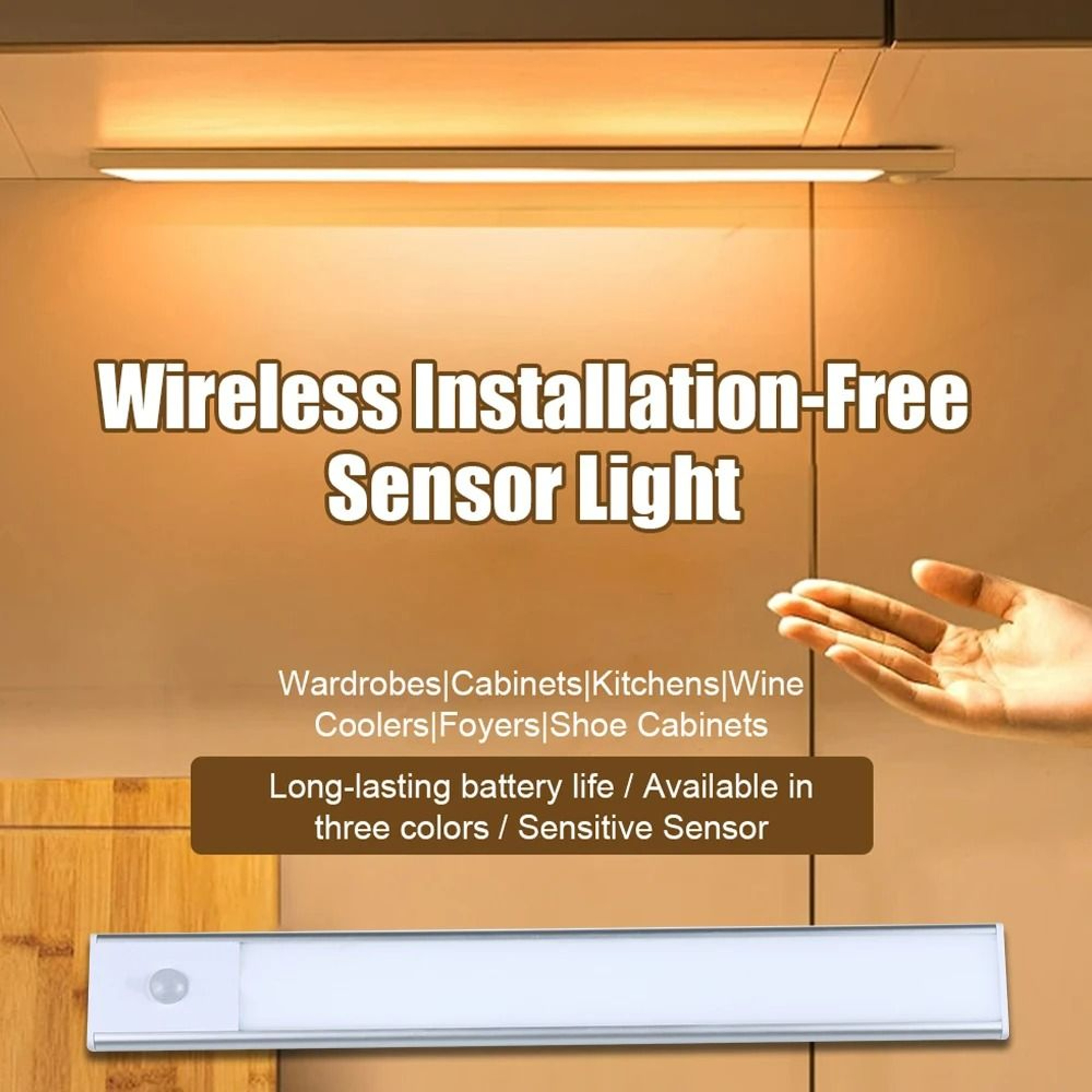 Rechargeable UltraThin Motion Sensor LED Light Bar 4