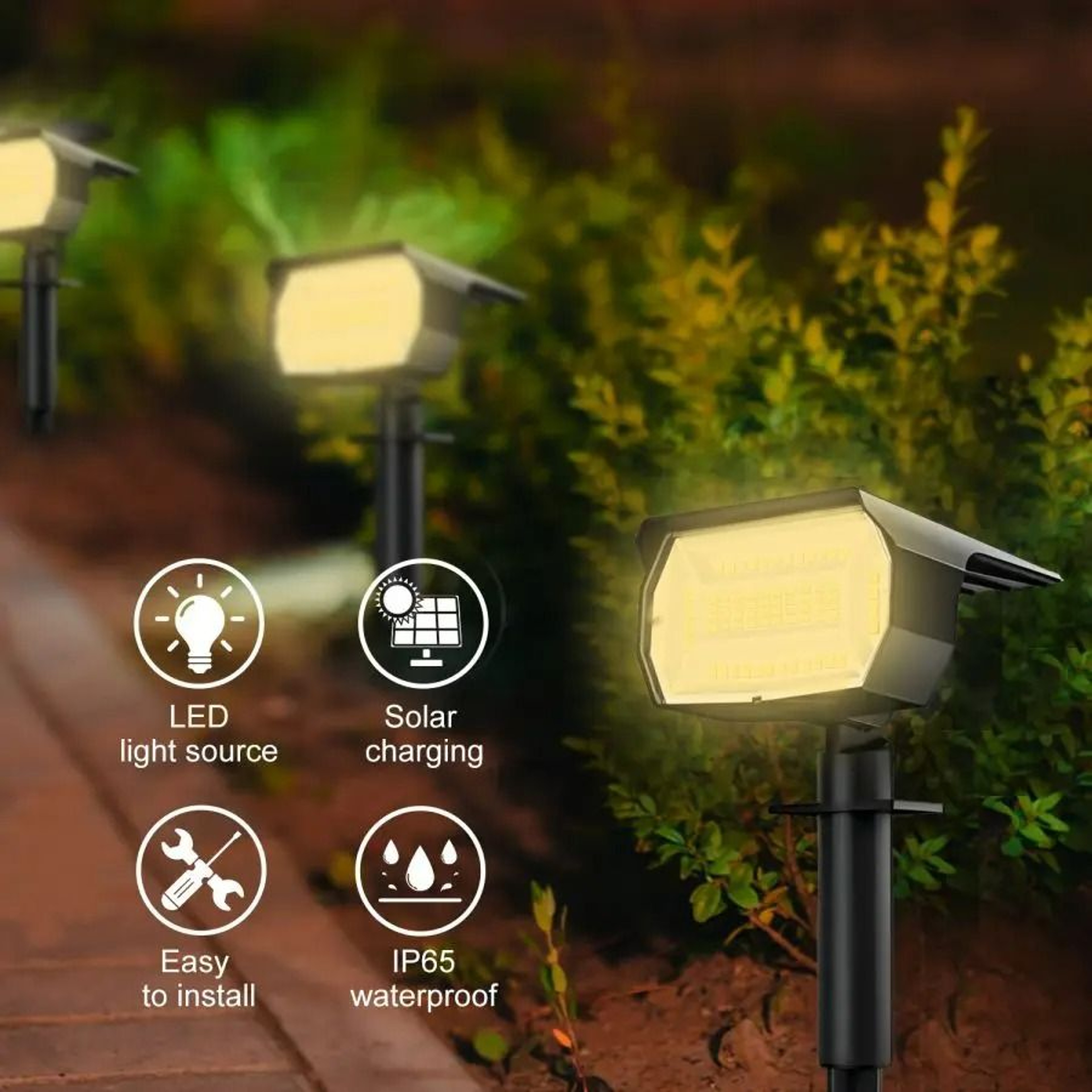 6872 LED Outdoor Waterproof Solar Landscape Spotlight 1