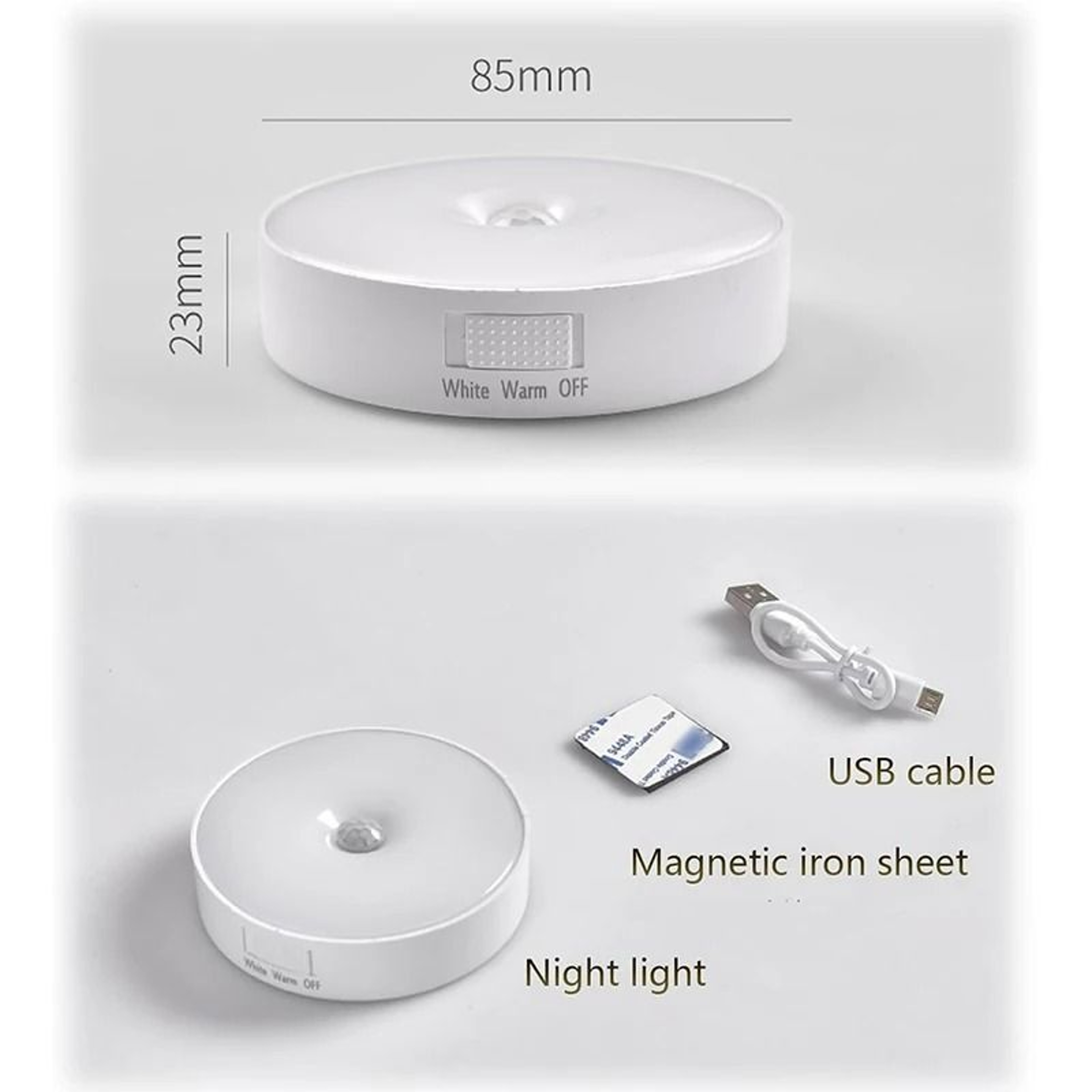 Rechargeable LED Motion Sensor Wall Light Magnetic Base Night Lamp 6