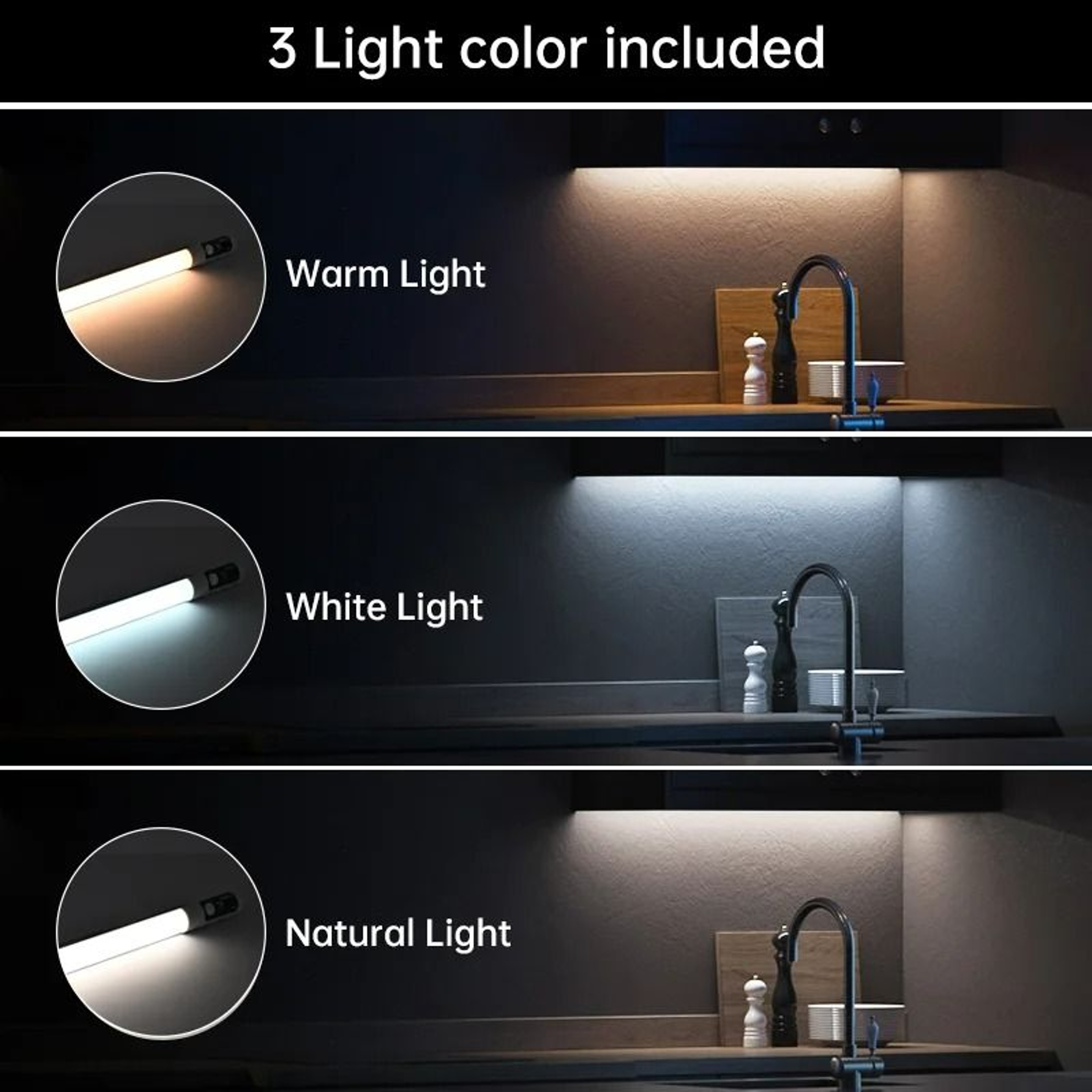Digital Display Motion Sensor LED Desk Lamp TypeC Rechargeable Night Light 1