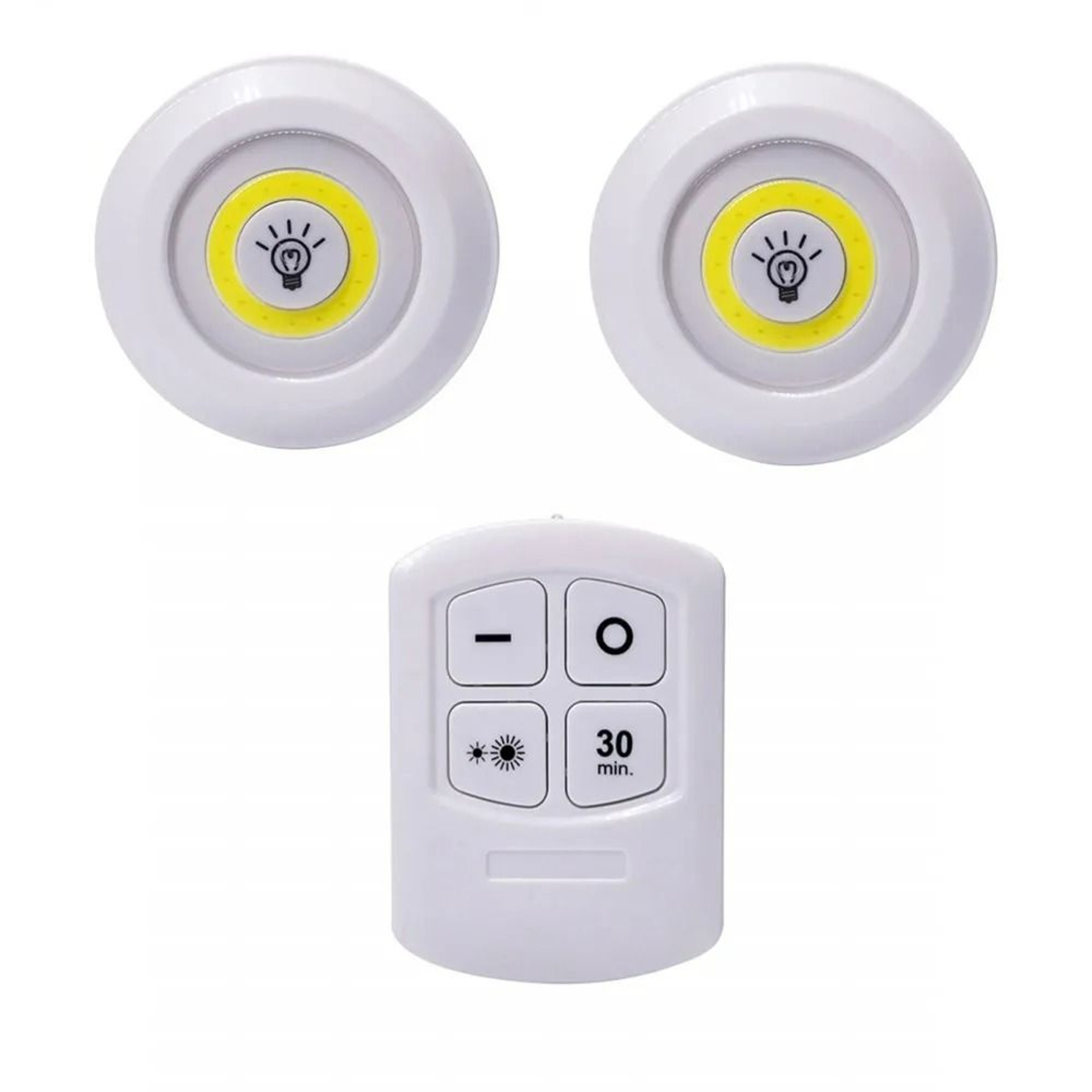 Dimmable Wireless LED Under Cabinet Light Set Remote Control Puck Night Lights 7