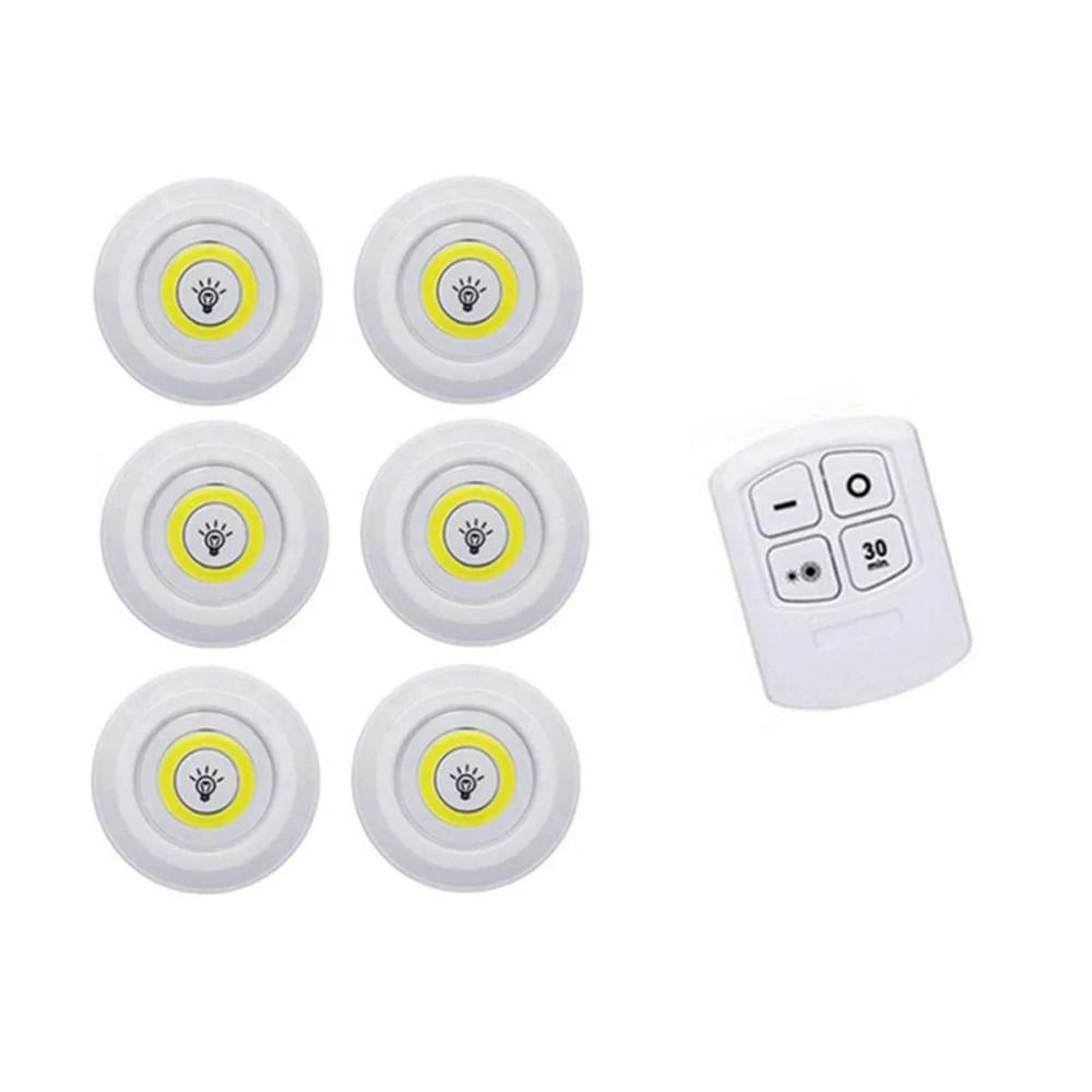 Dimmable Wireless LED Under Cabinet Light Set Remote Control Puck Night Lights 10