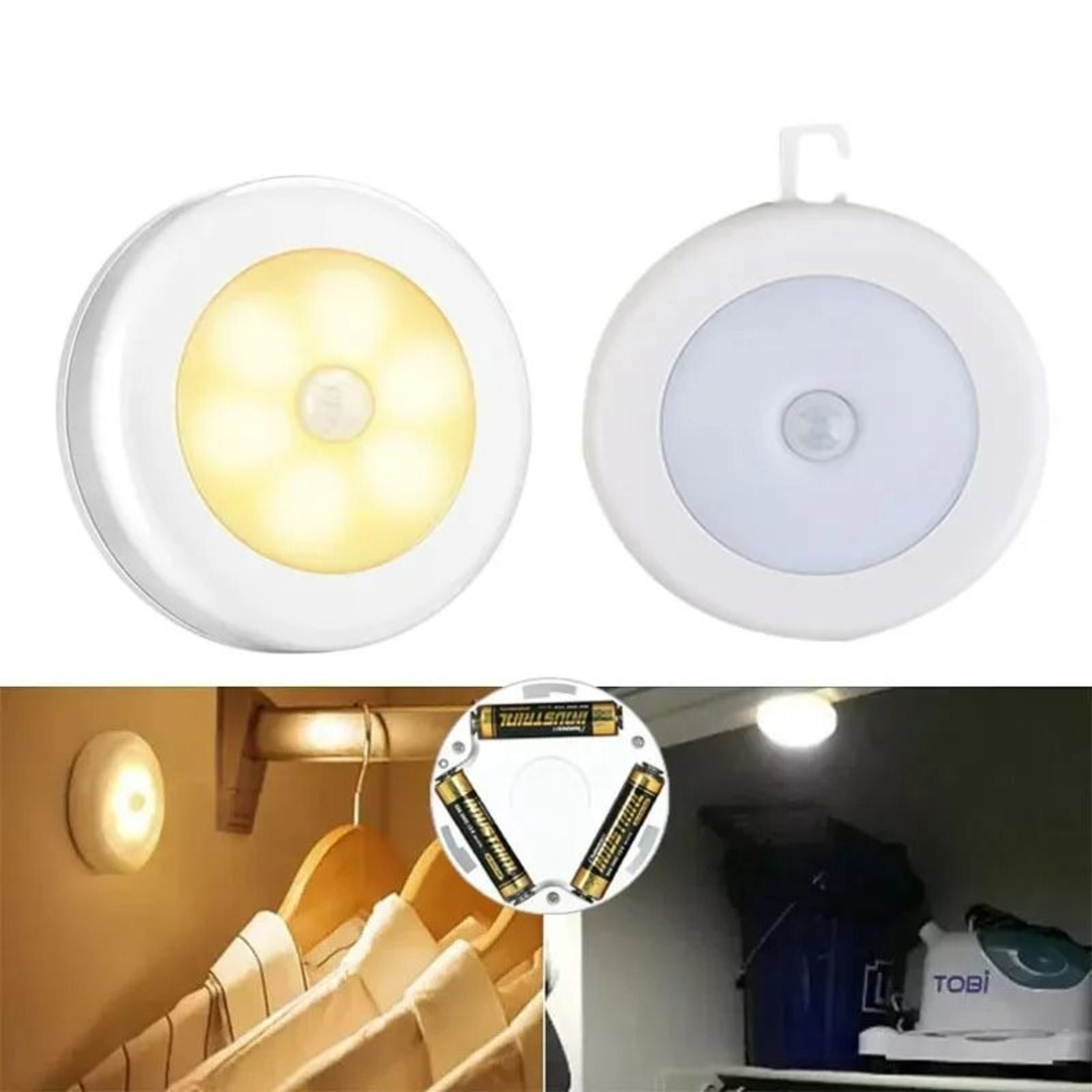 Magnetic Motion Sensor LED Night Light Battery Operated Bedroom Cabinet Lamp 1