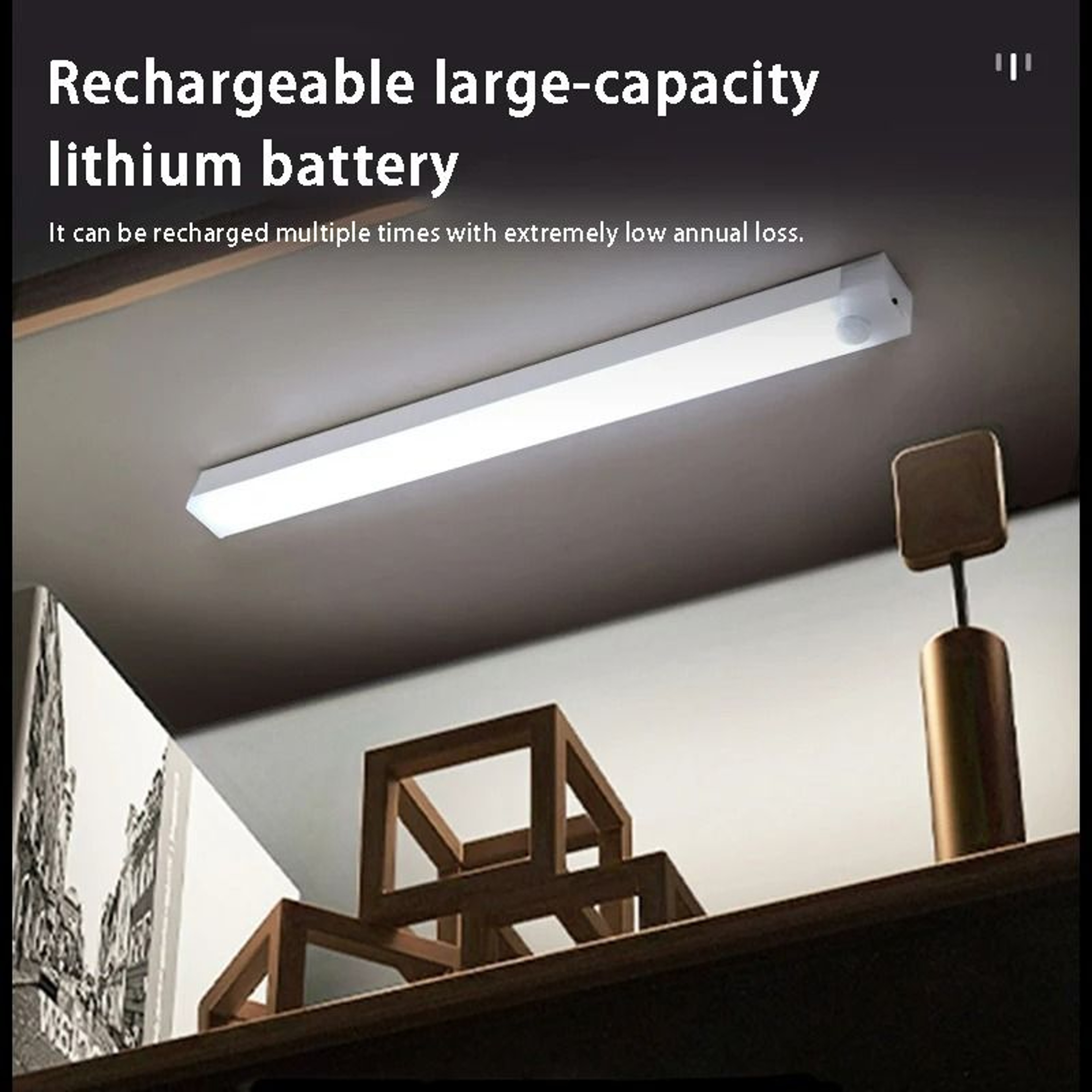 Rechargeable LED Motion Sensor Under Cabinet Light Magnetic Wall Bar Lamp 3