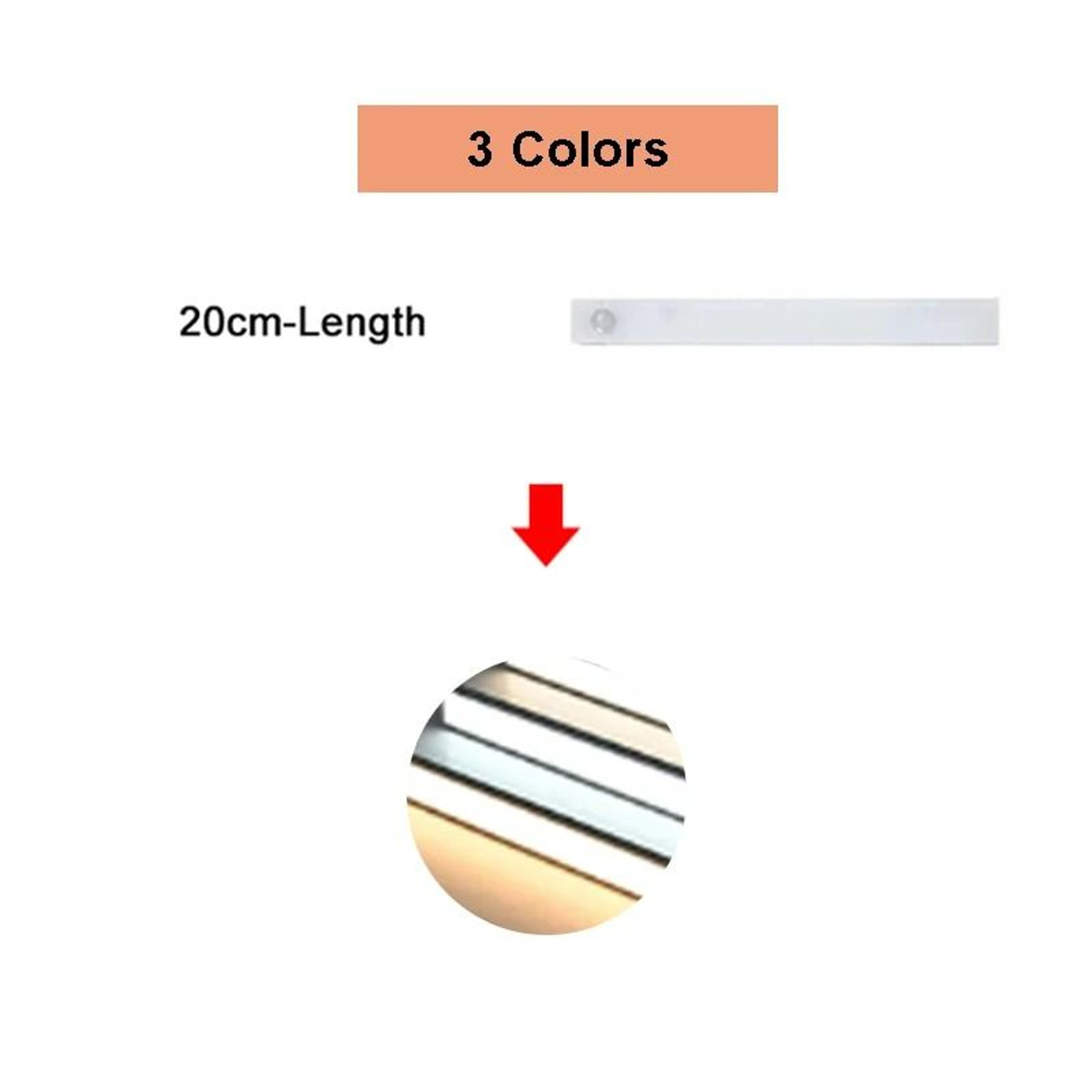 Rechargeable LED Motion Sensor Under Cabinet Light Magnetic Wall Bar Lamp 17