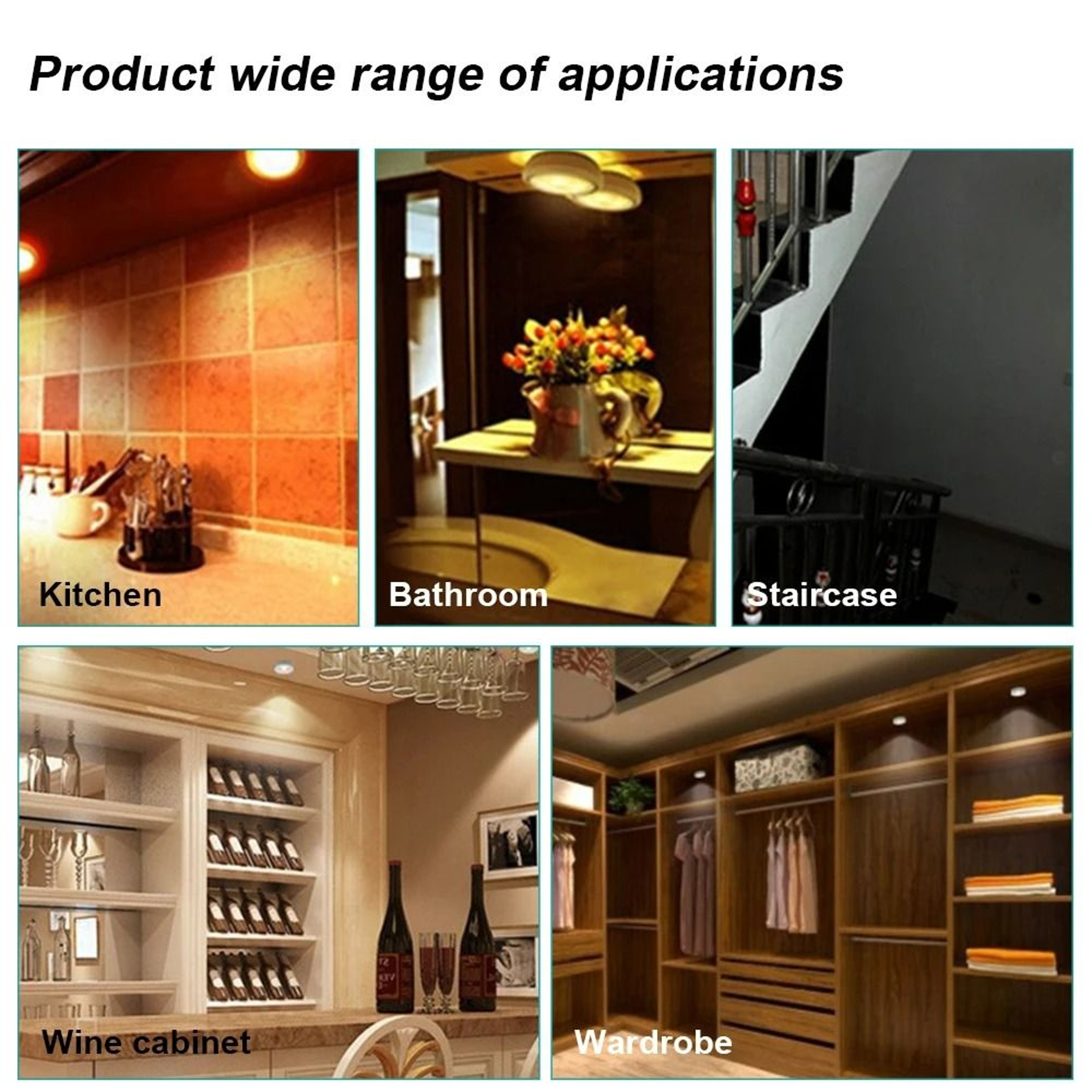 Wireless COB LED Push Night Light StickOn Cabinet Wardrobe Lamp 4