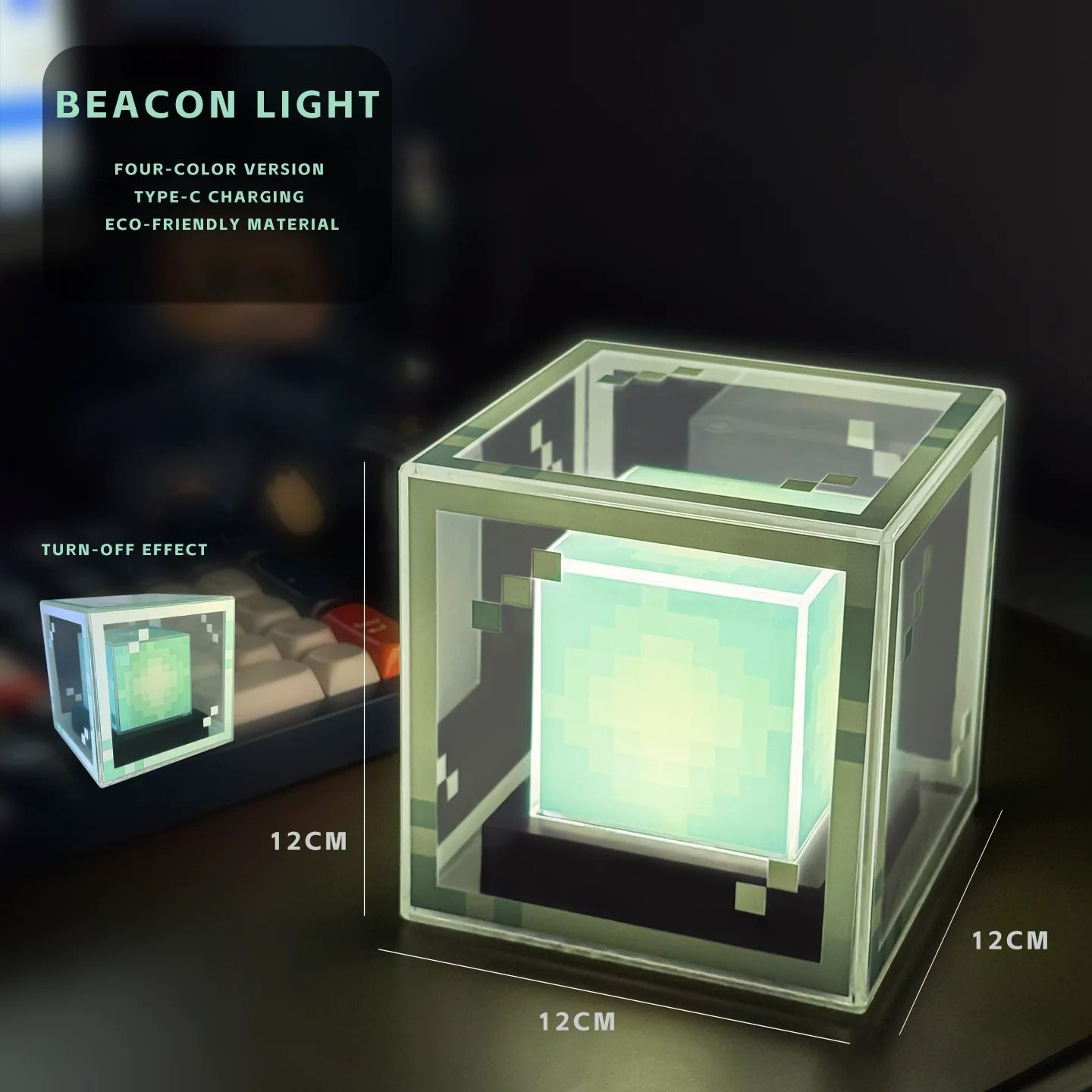 PixelStyle Beacon Lamp Desktop Night Light Game Setup Atmosphere Ornament 2