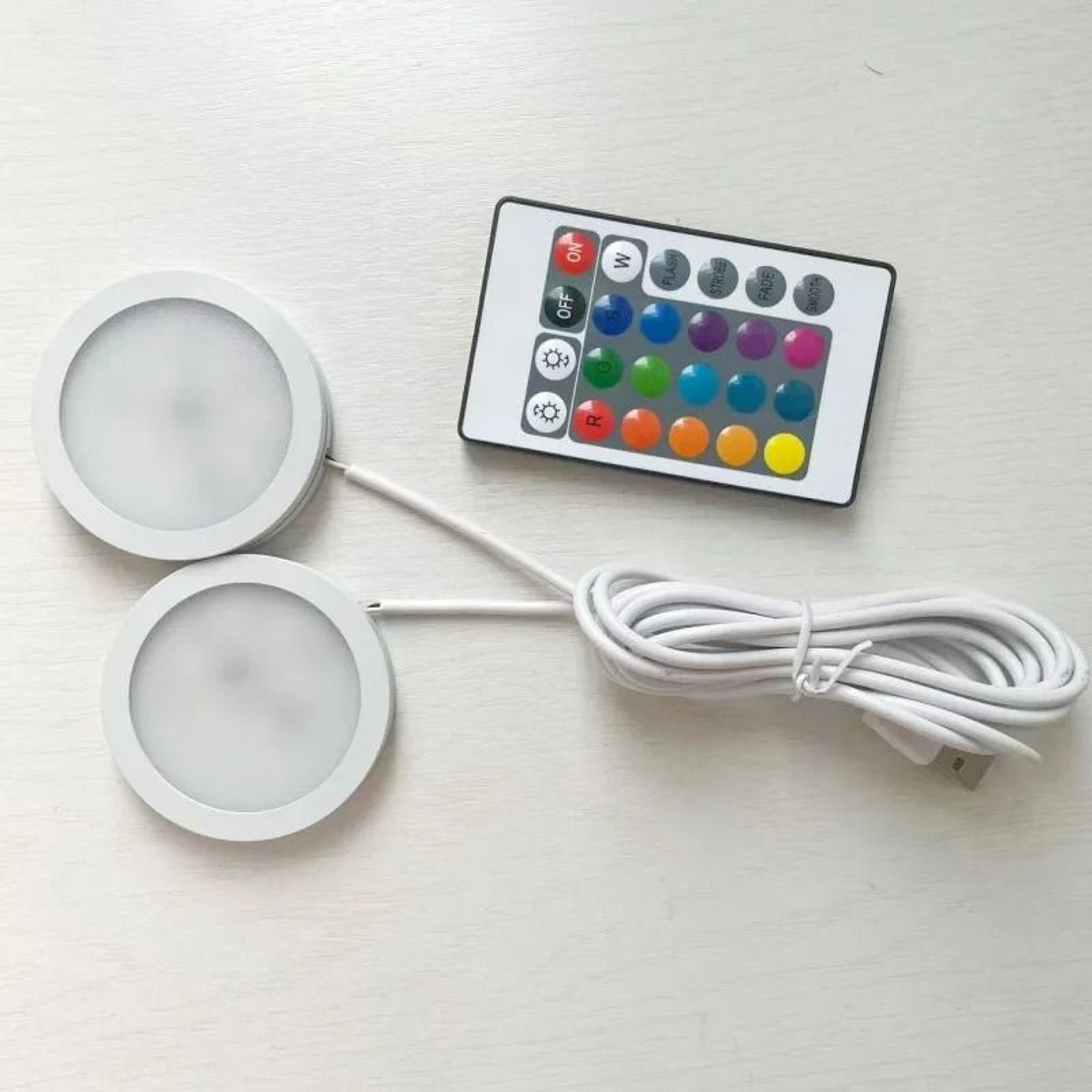 LED Spotlight RGB With Remote Control Mini USB Display Cabinet Counter Lamp 0