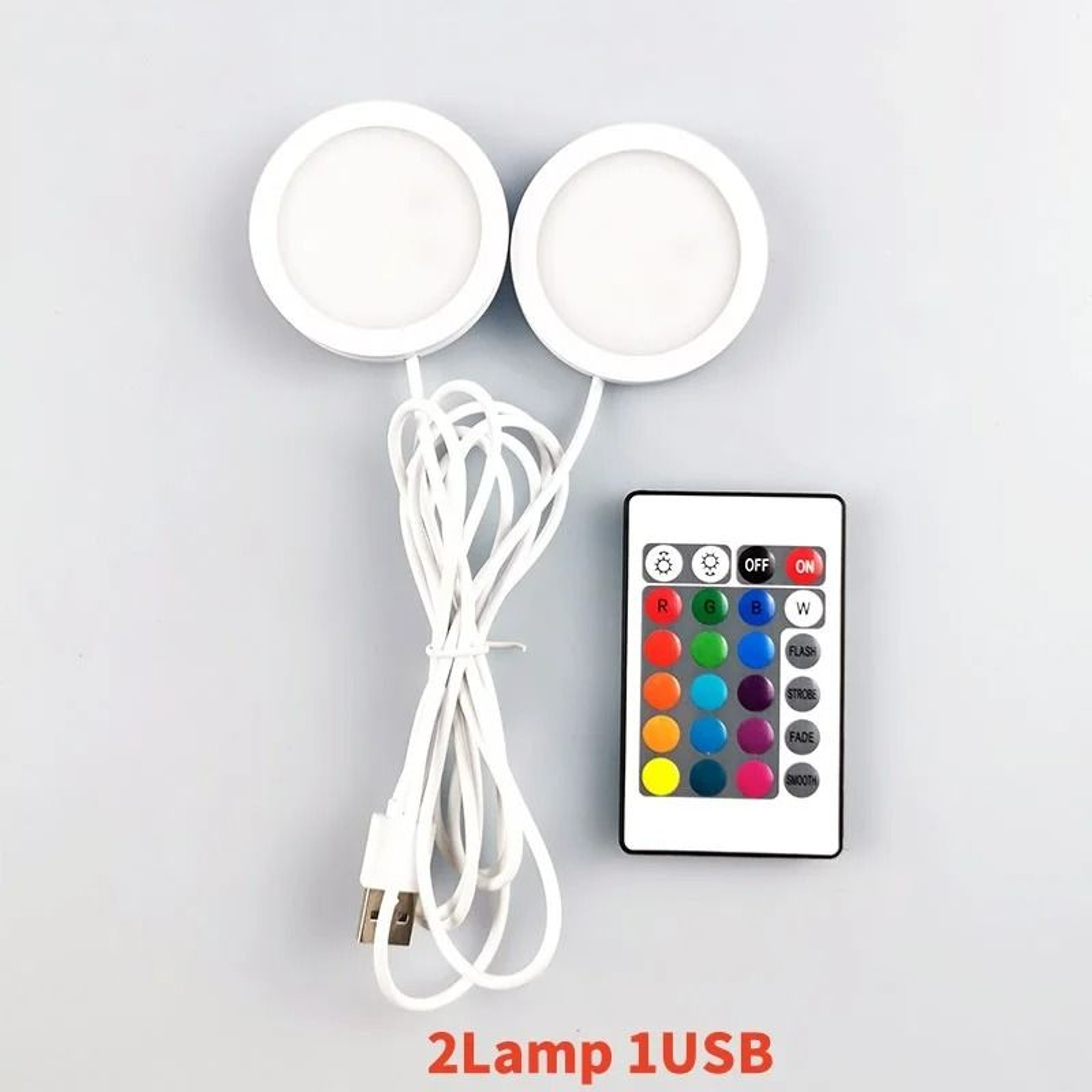 LED Spotlight RGB With Remote Control Mini USB Display Cabinet Counter Lamp 4