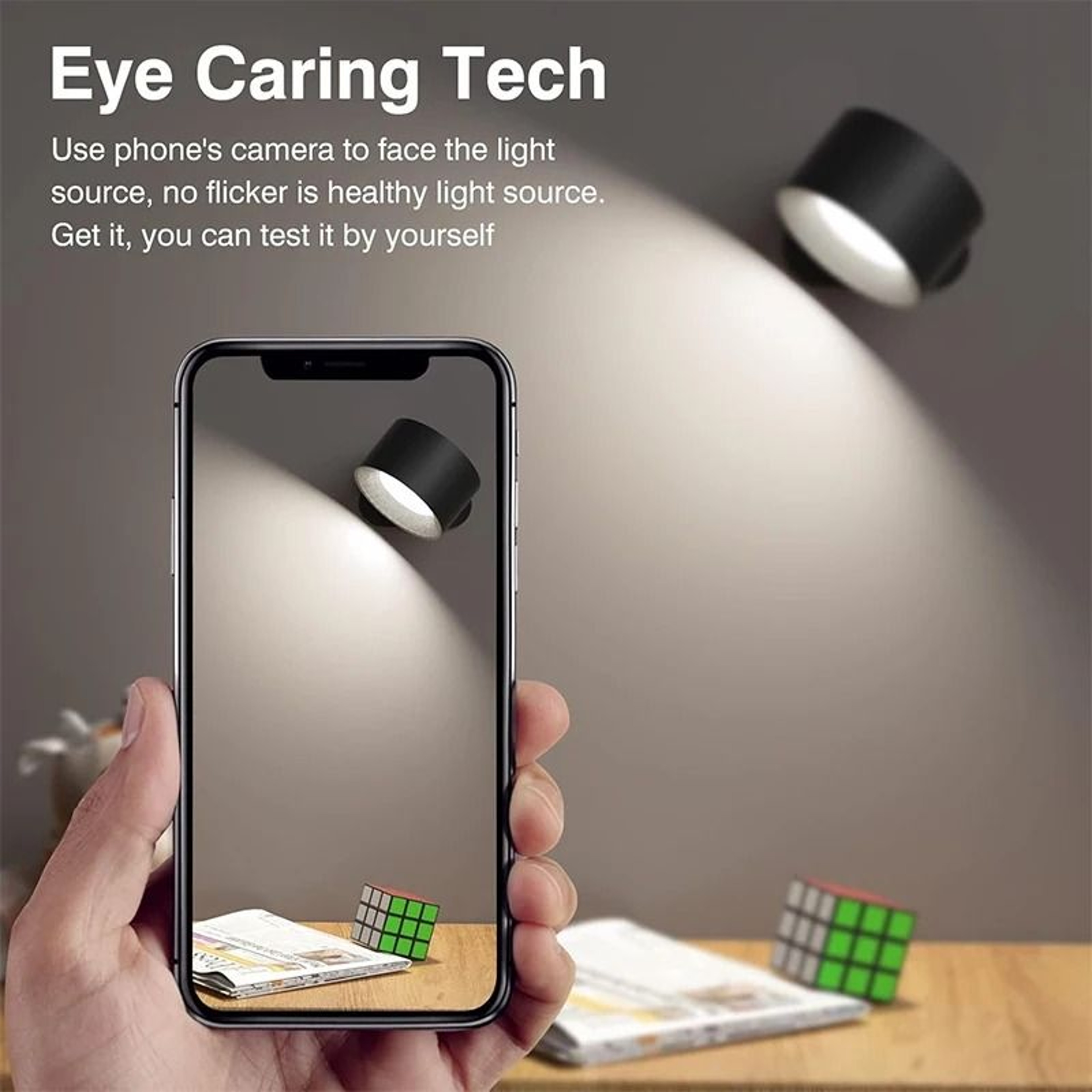 360 Rotatable LED Wall Lamp Touch Control Wireless USB Rechargeable Bedside Night Light 5