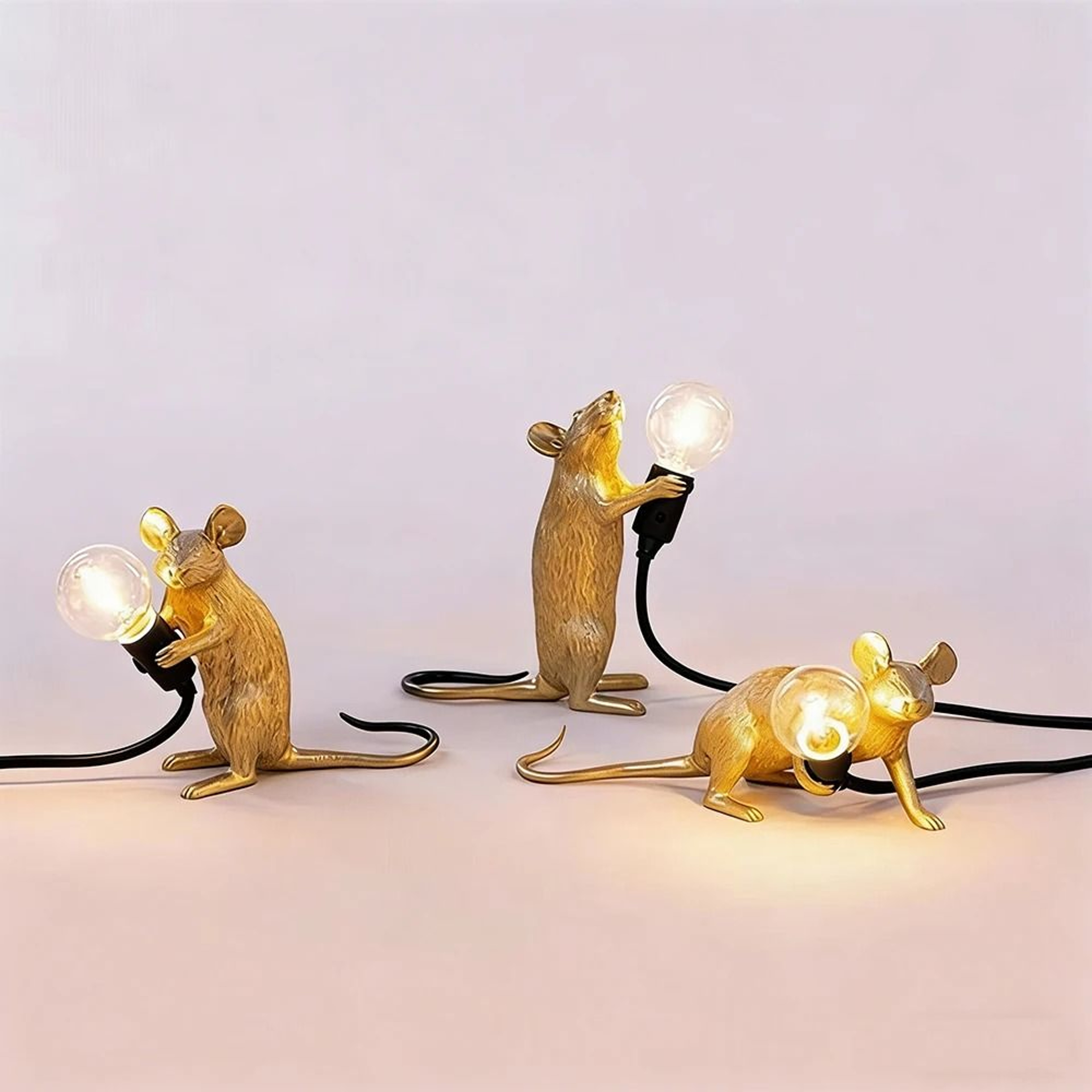 Nordic Resin Mouse Table Lamp Set Modern Bedside  Desk Decor Light 0
