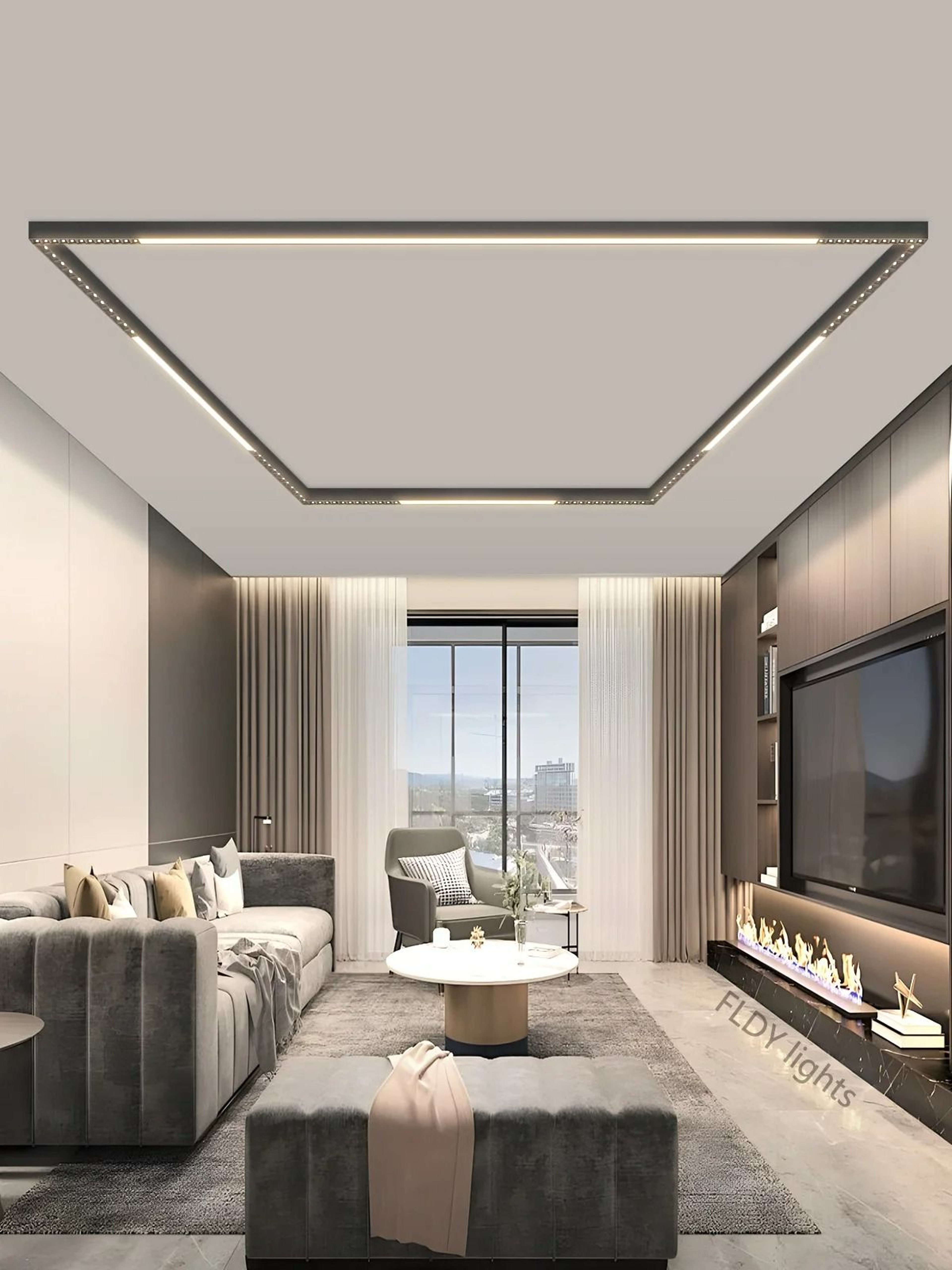 Modern Minimalist LED Linear Ceiling Lamp Fixture 2