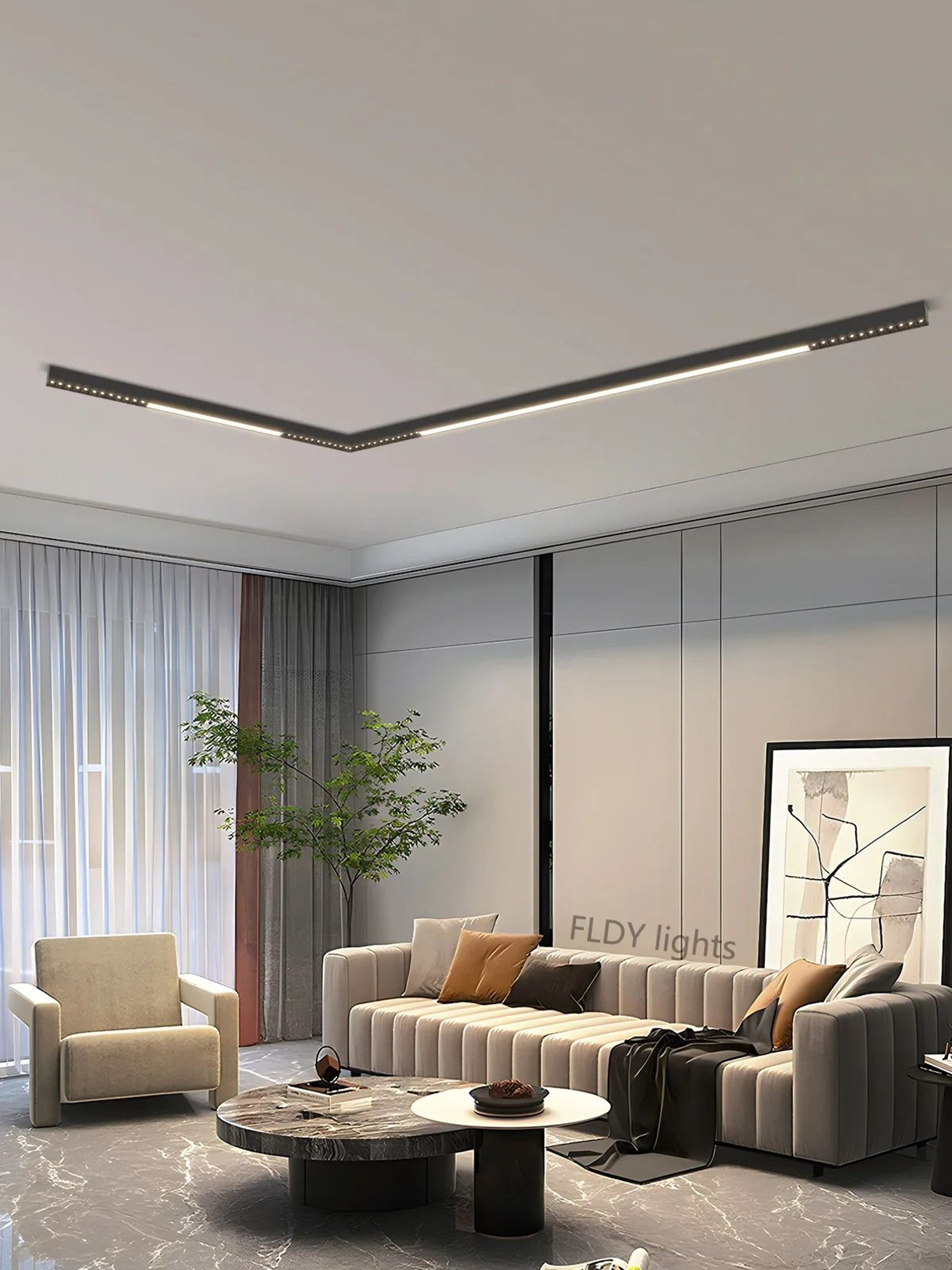 Modern Minimalist LED Linear Ceiling Lamp Fixture 3