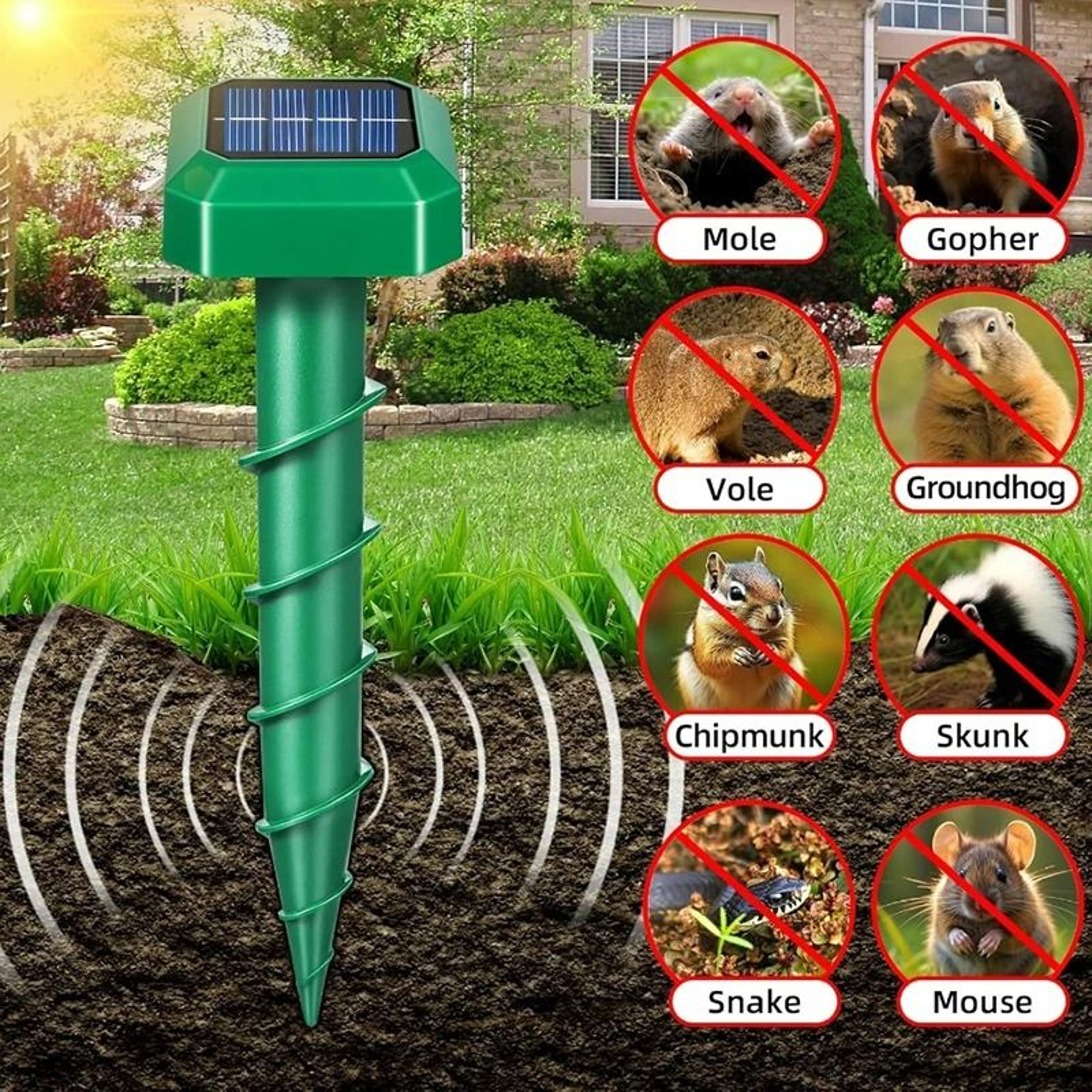 Upgraded Solar Ground Spike Mosquito Killer  Rodent Repeller Lawn Lamp 1