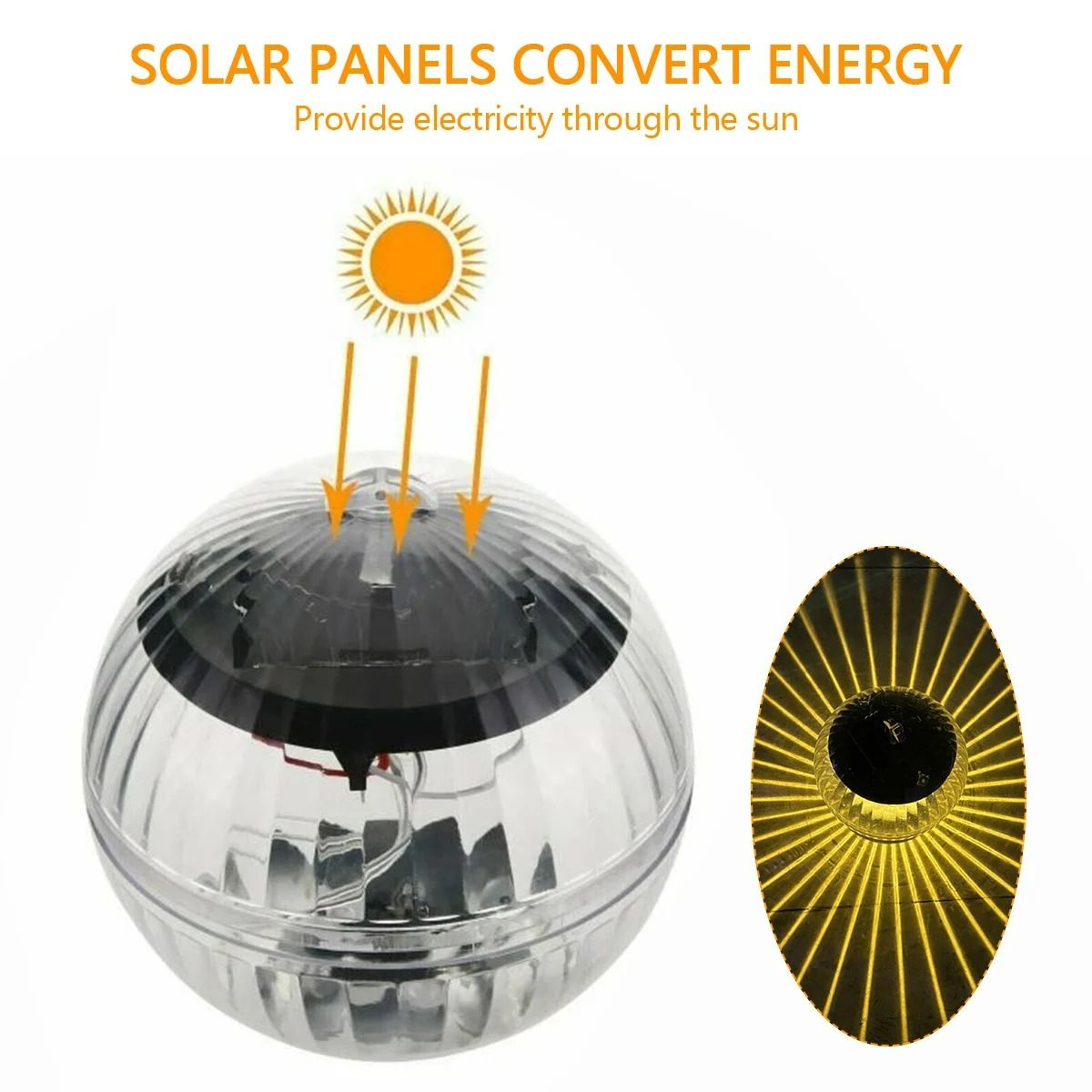 Solar Floating Waterproof LED Glow Ball Lamp 5