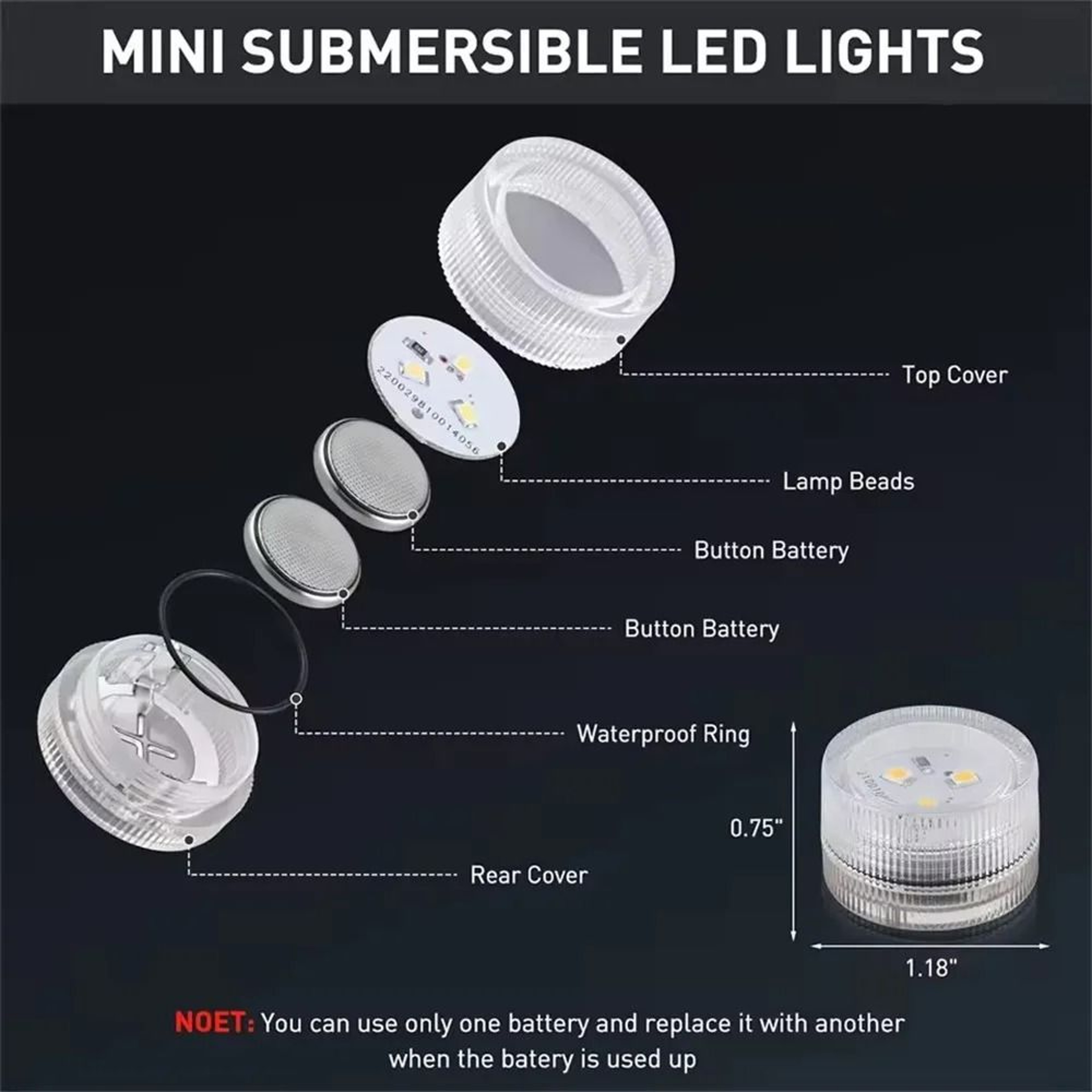 Mini Submersible BatteryPowered LED Flameless Tea Light Candles 3