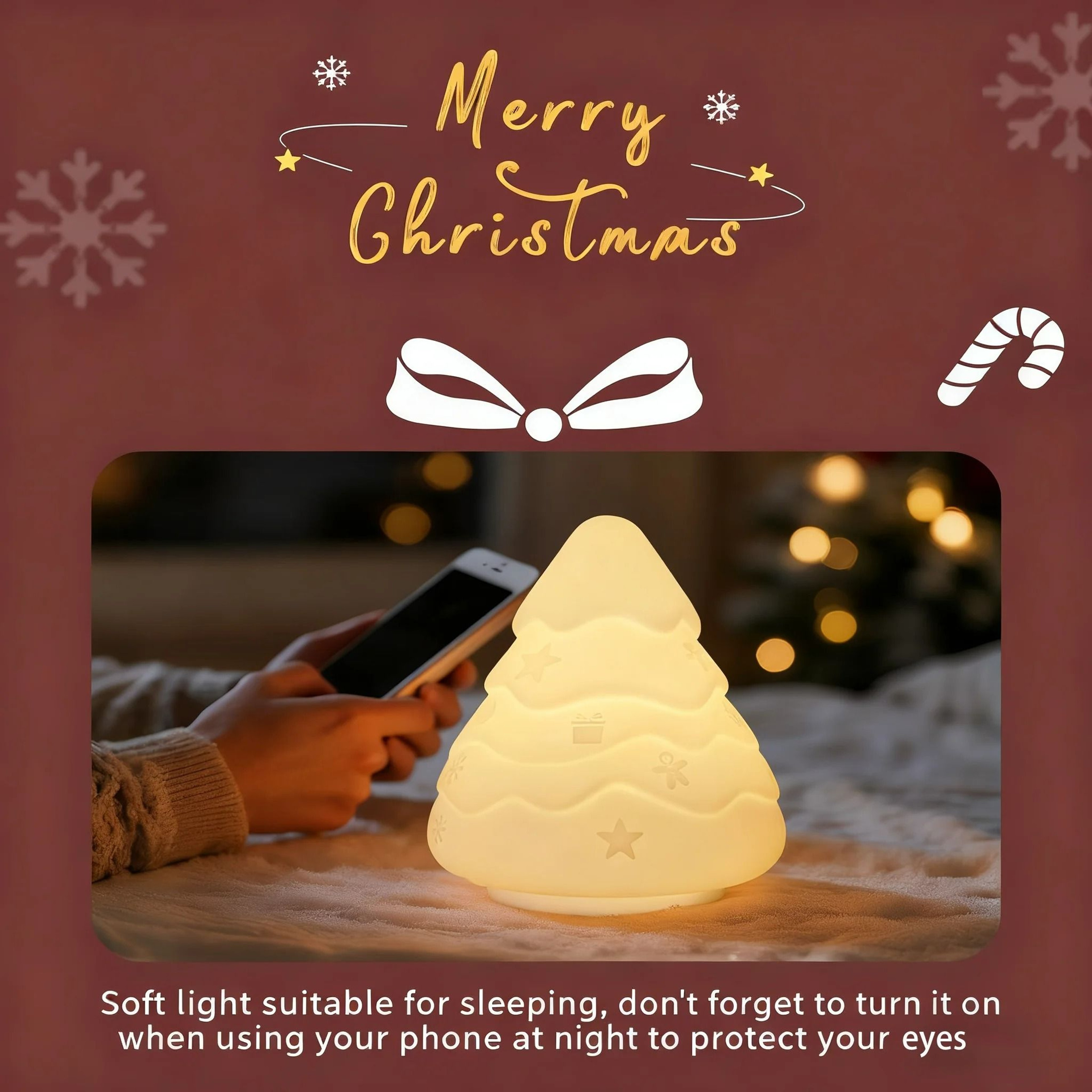 Snowman  Christmas Tree Ambient Night Light 7